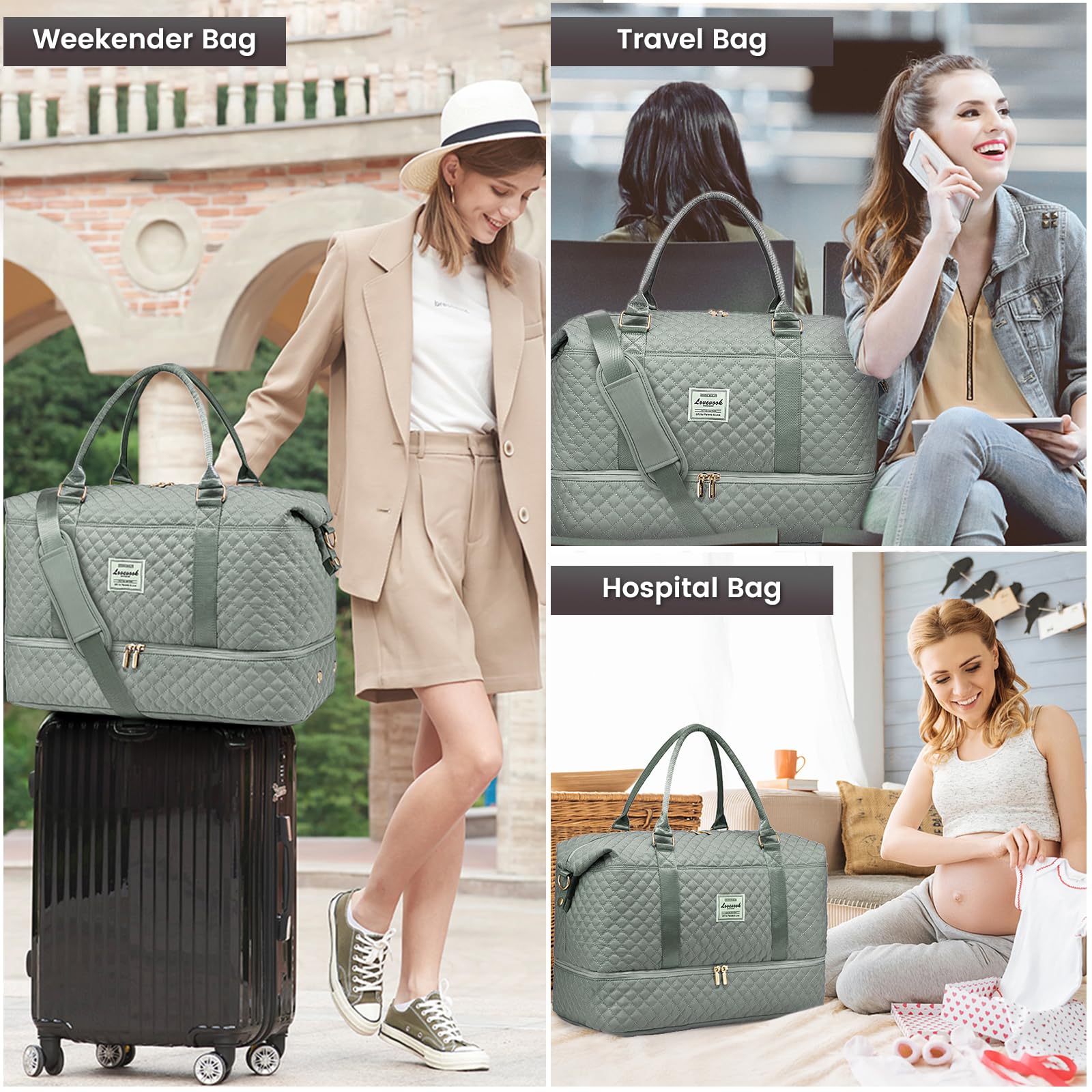 Foto 7 pulgar | Bolsa De Viaje Lovevook Para Mujer Con Compartimento Para Zapatos - Venta Internacional.