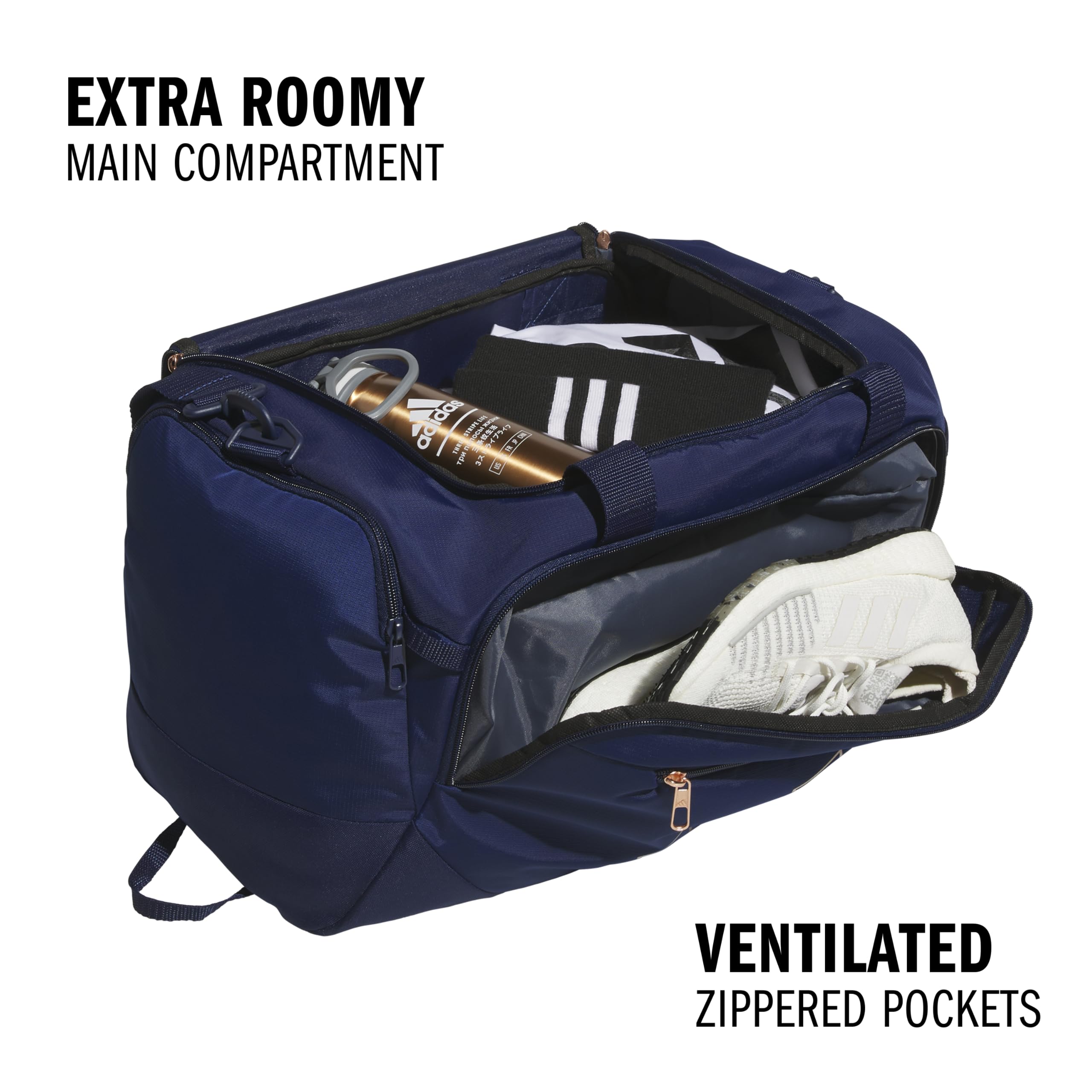 Foto 3 pulgar | Bolsa De Lona Adidas Defender 5 Small Azul Oscuro/oro Rosa 42 L - Venta Internacional.
