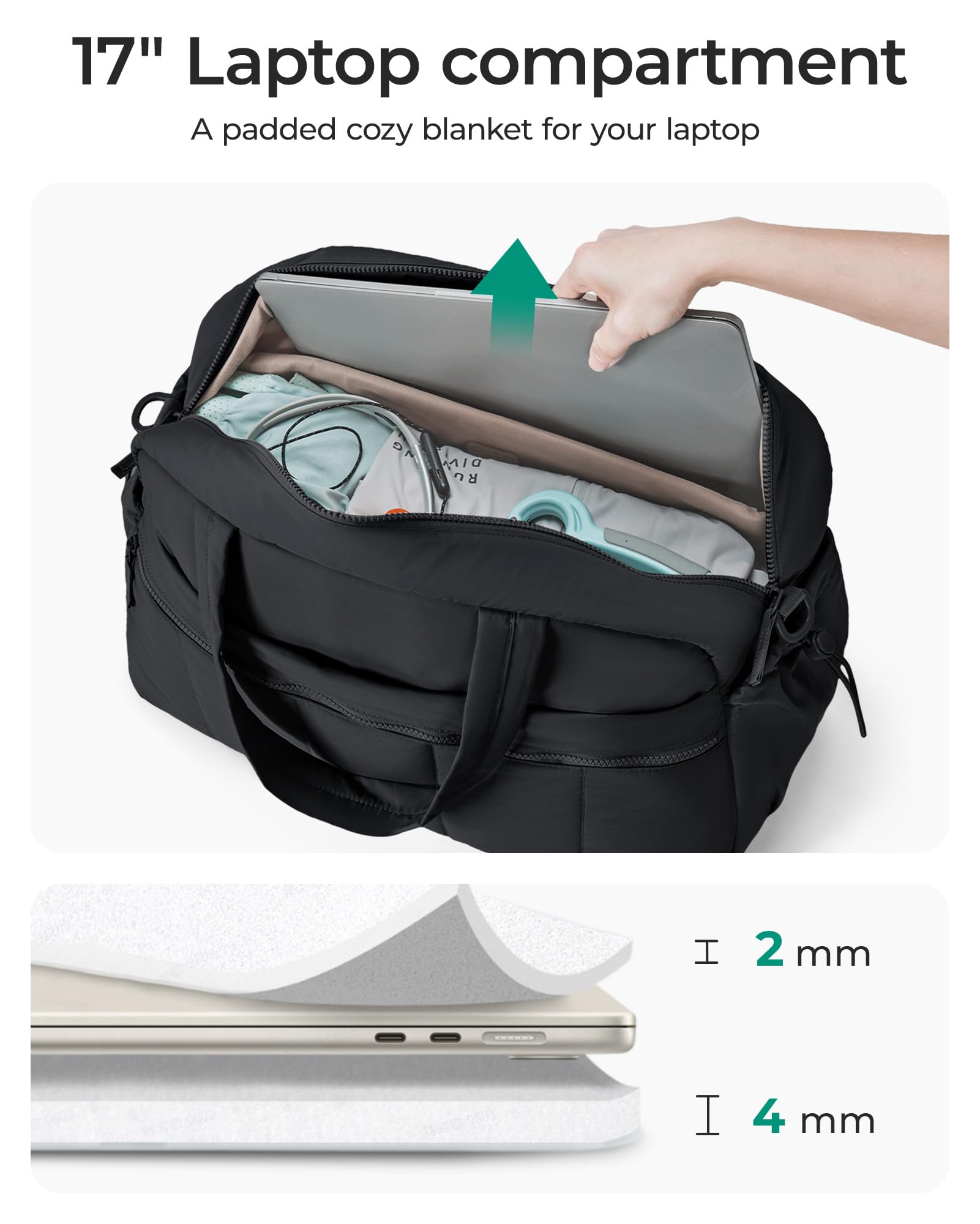 Foto 5 pulgar | Bolsa De Viaje Bagsmart, Ligera, De Mano, De Fin De Semana, Color Negro - Venta Internacional.