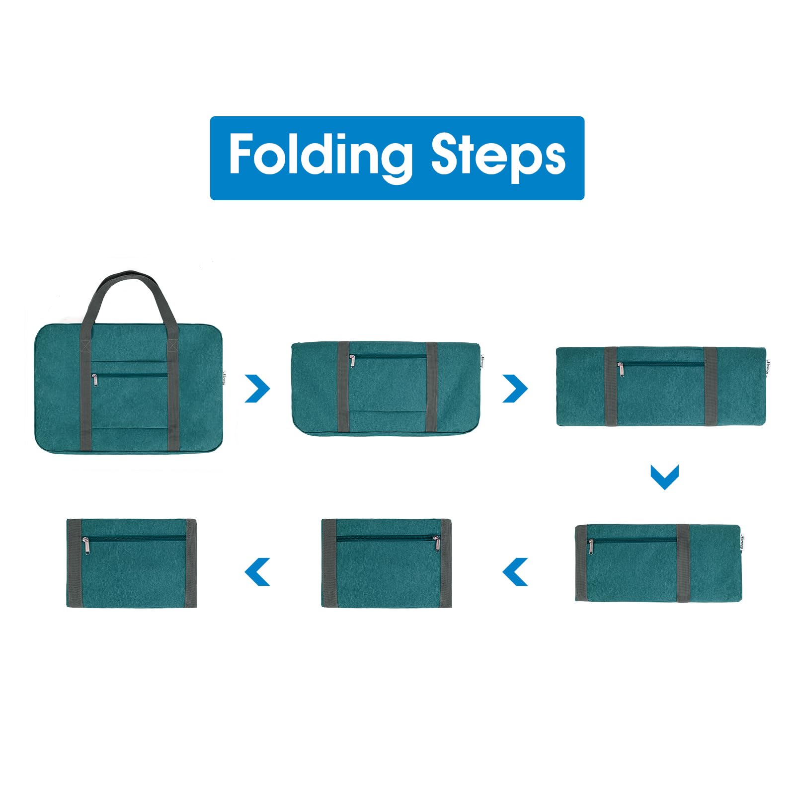 Foto 6 | Bolsa De Mano Plegable Narwey Para United Airlines 40 L, Color Verde Azulado - Venta Internacional.