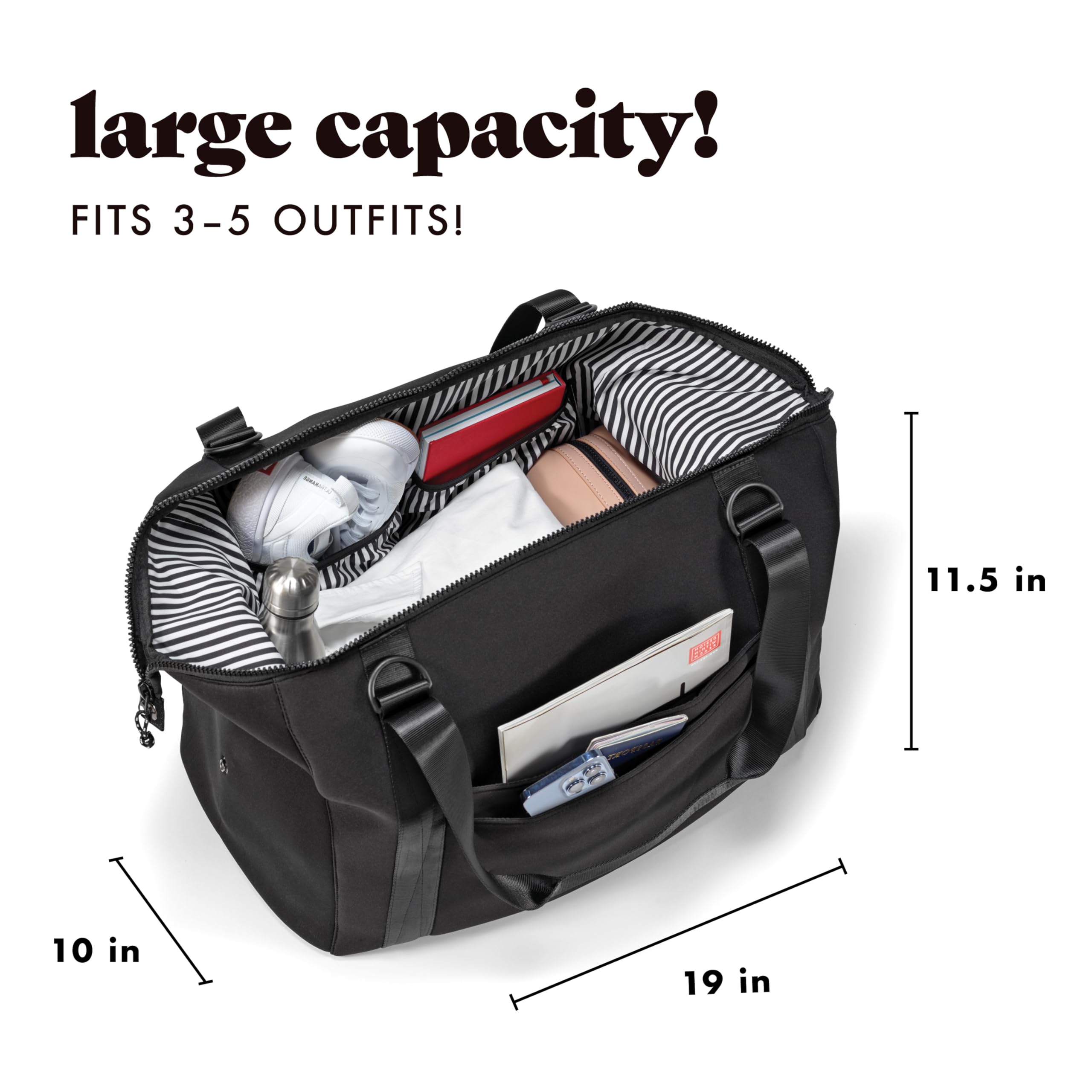 Foto 6 | Bolsa De Viaje Fit & Fresh De Neopreno Negro De 19 X 25 X 29 Cm - Venta Internacional.