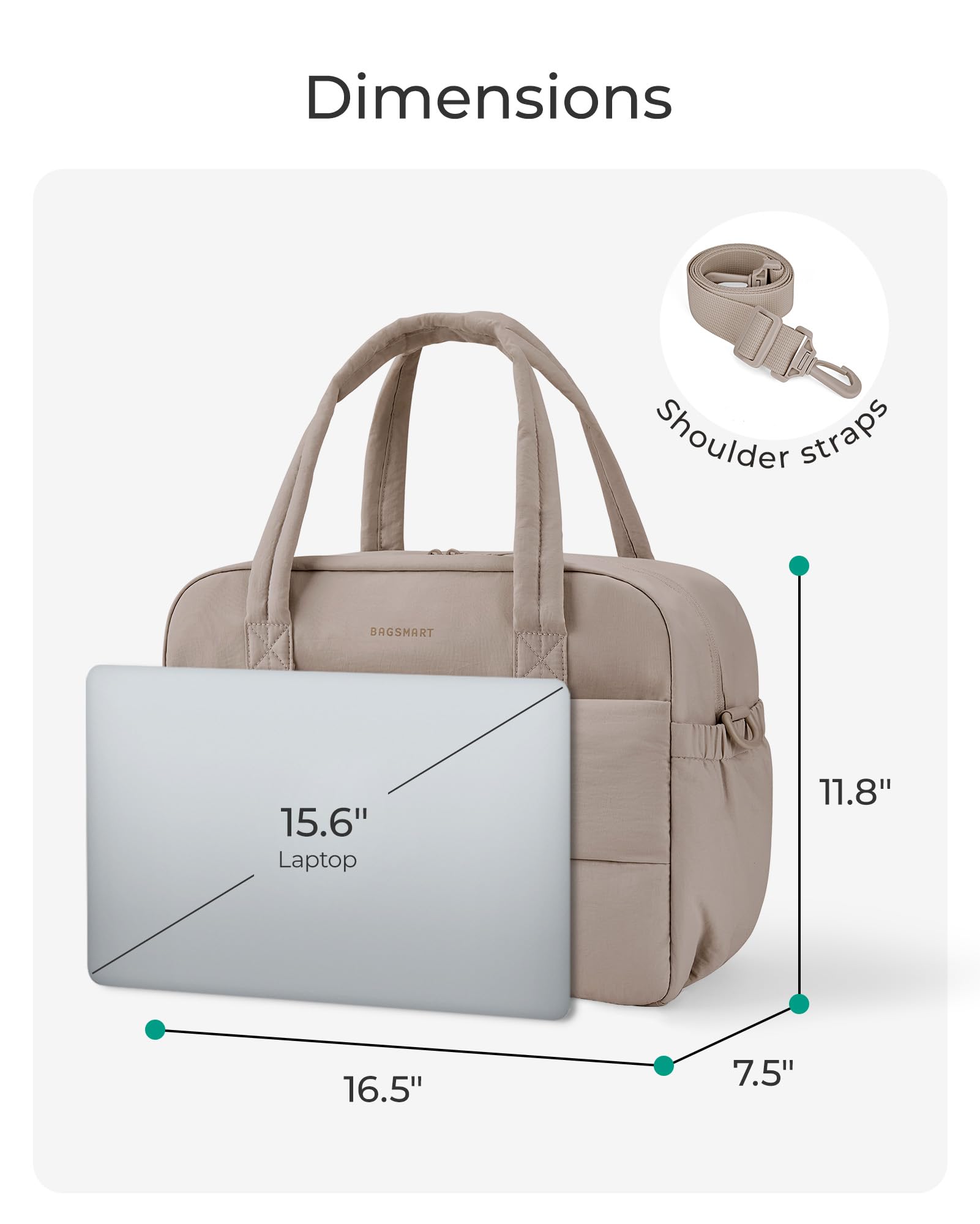 Foto 4 pulgar | Bolsa De Viaje Bagsmart Para Mujer, De 29 Litros, Con Compartimento Para Portátil - Venta Internacional.