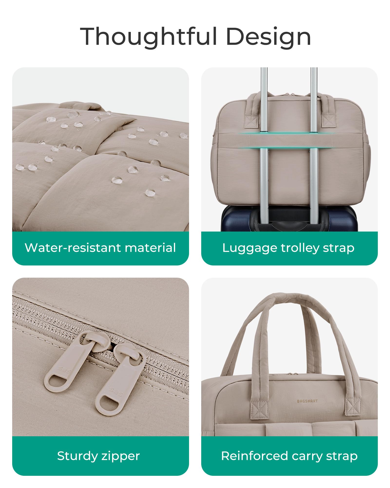 Foto 7 pulgar | Bolsa De Viaje Bagsmart Para Mujer, De 29 Litros, Con Compartimento Para Portátil - Venta Internacional.
