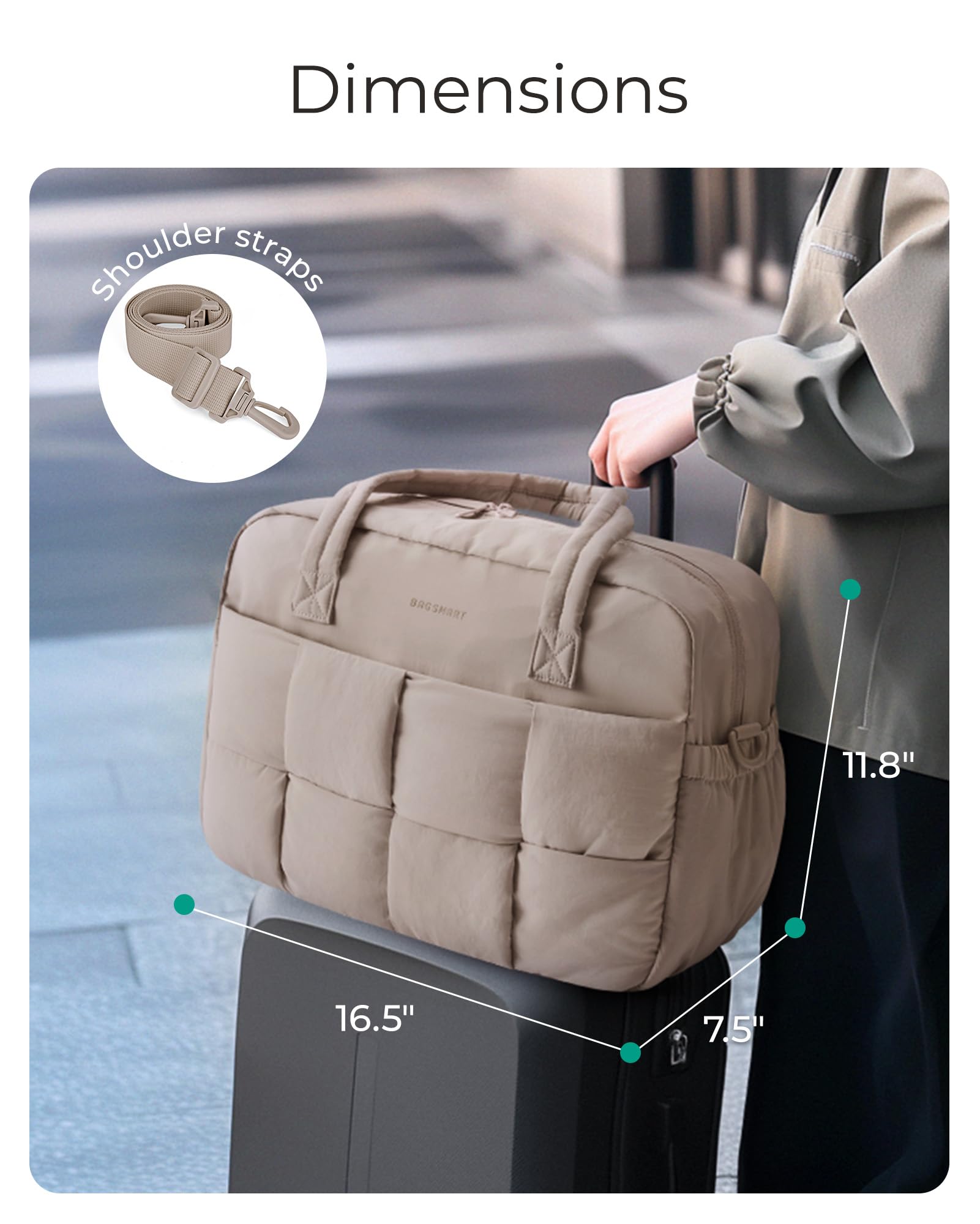 Foto 8 pulgar | Bolsa De Viaje Bagsmart Para Mujer, De 29 Litros, Con Compartimento Para Portátil - Venta Internacional.