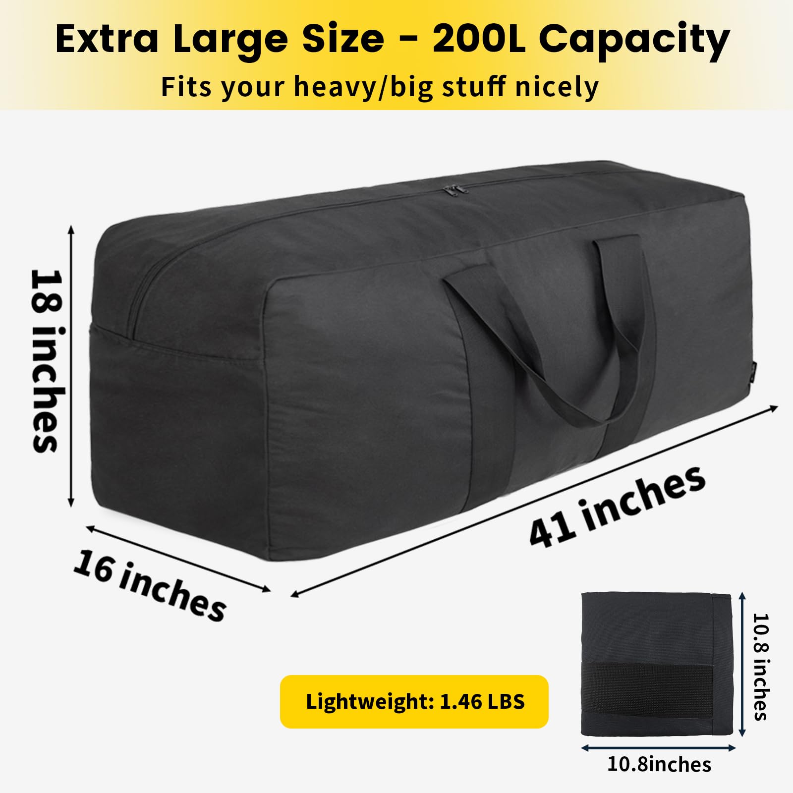 Foto 3 pulgar | Bolsa De Viaje Vorspack Extra Grande De 200 Litros Para Viajes Y Acampadas, Color Negro - Venta Internacional.