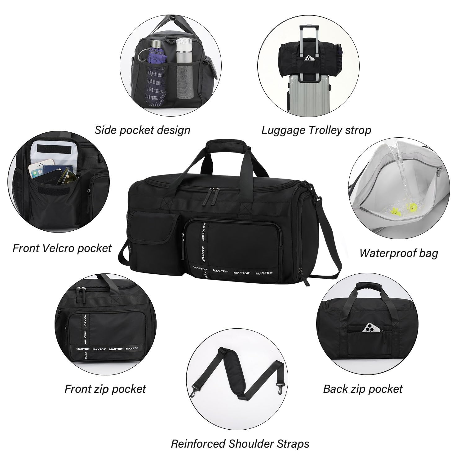 Foto 5 | Bolsa De Viaje Maxtop, Bolsa De Gimnasio Grande Con Compartimento Para Zapatos - Venta Internacional.