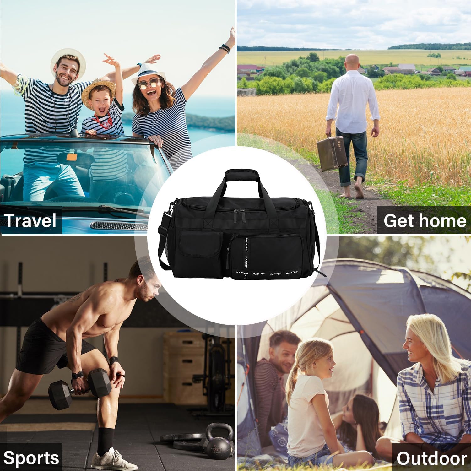 Foto 8 pulgar | Bolsa De Viaje Maxtop, Bolsa De Gimnasio Grande Con Compartimento Para Zapatos - Venta Internacional.