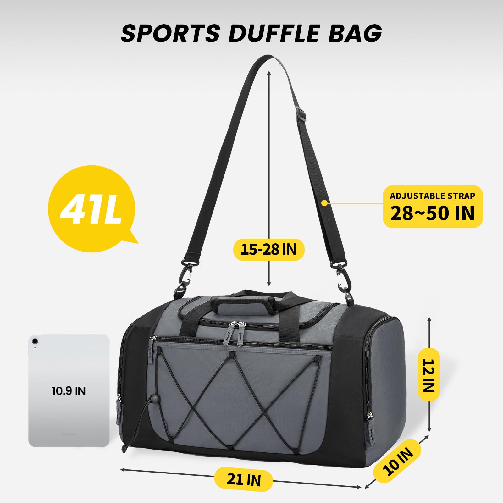 Foto 3 pulgar | Bolsa De Gimnasio Vorspack Para Hombre De 53 Litros Con Compartimento Para Zapatos, Color Gris - Venta Internacional.