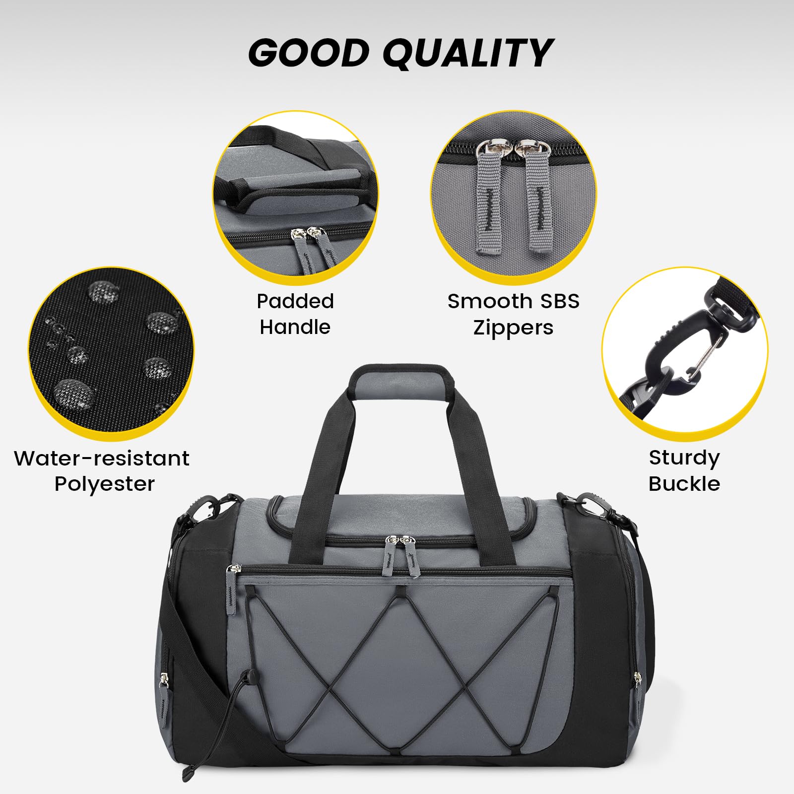 Foto 6 pulgar | Bolsa De Gimnasio Vorspack Para Hombre De 53 Litros Con Compartimento Para Zapatos, Color Gris - Venta Internacional.