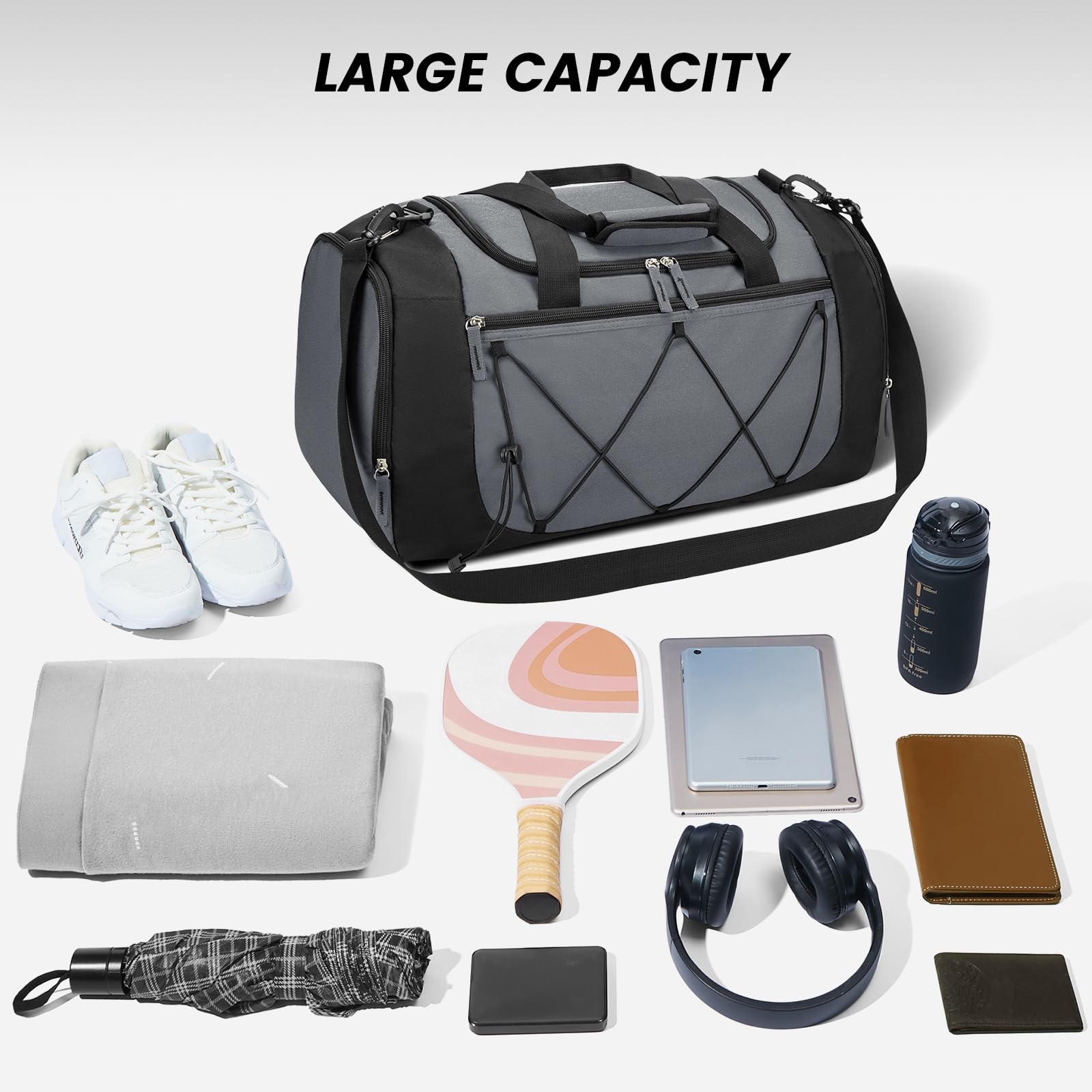 Foto 7 pulgar | Bolsa De Gimnasio Vorspack Para Hombre De 53 Litros Con Compartimento Para Zapatos, Color Gris - Venta Internacional.