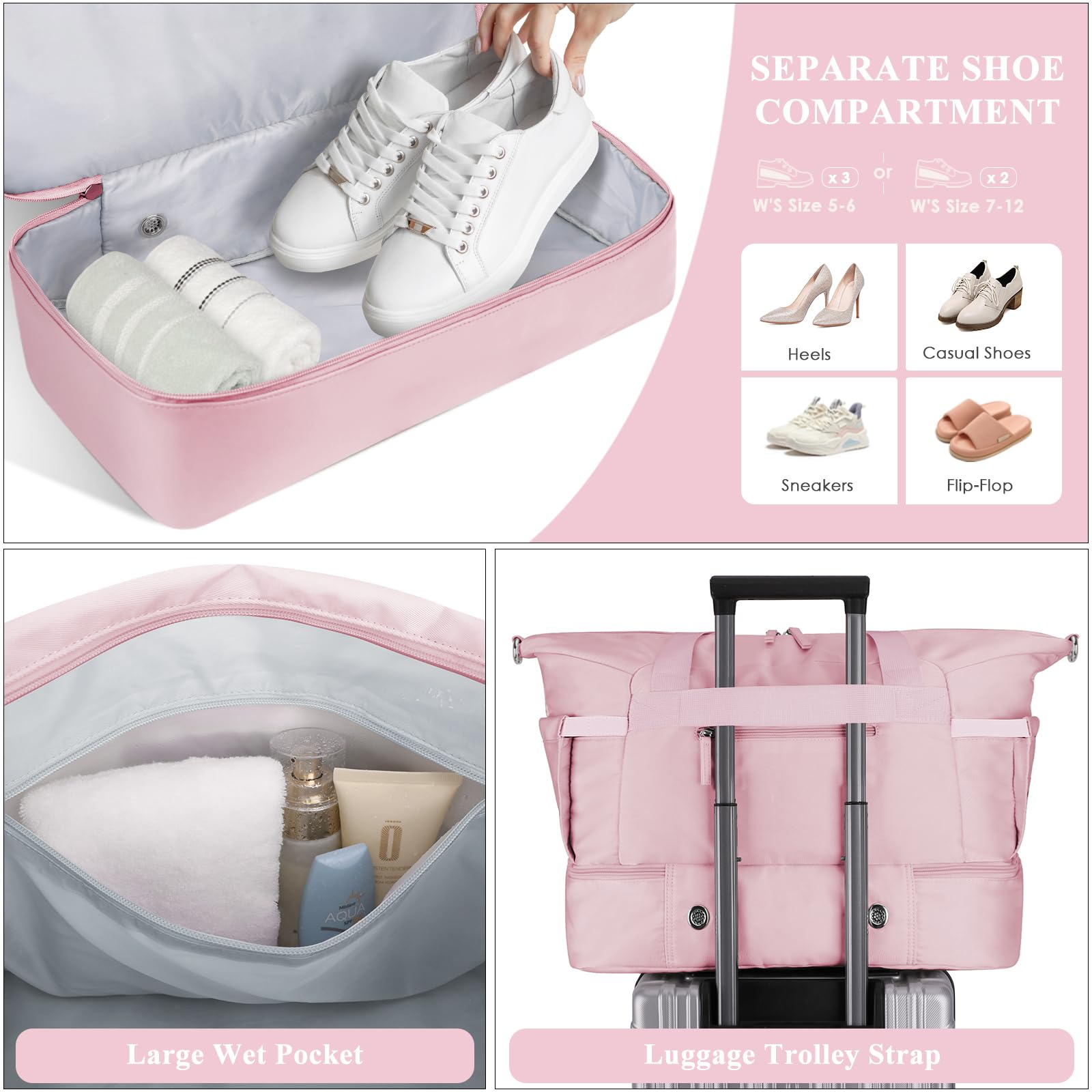 Foto 6 pulgar | Bolsa De Gimnasio Etronik, Bolsa De Viaje Para Llevar, 47 L, Con Compartimento Para Zapatos - Venta Internacional.