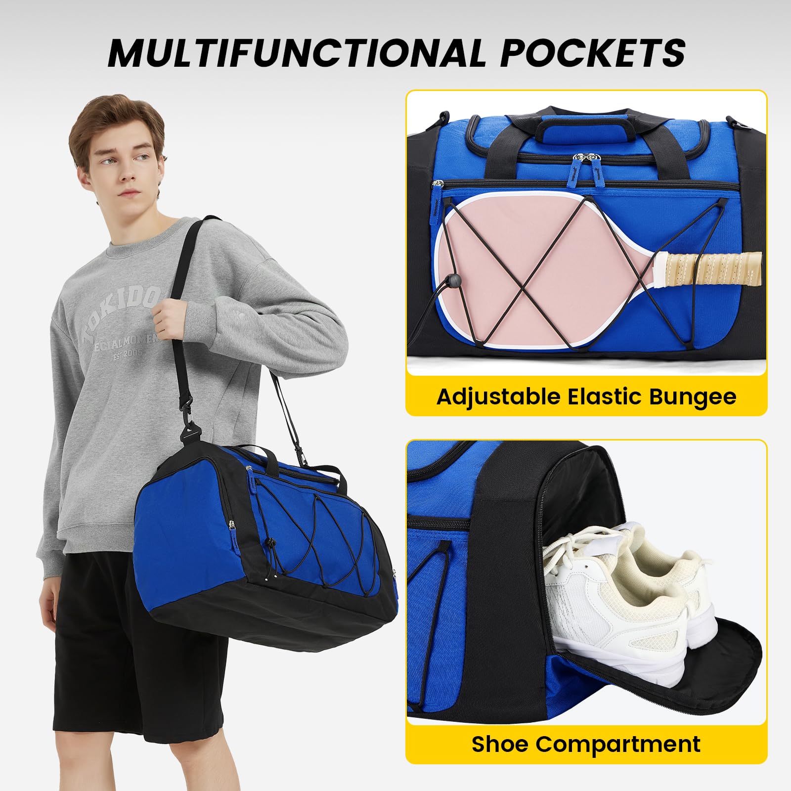 Foto 5 pulgar | Bolsa De Gimnasio Vorspack Para Hombre De 53 Litros Con Compartimento Para Zapatos, Color Azul - Venta Internacional.