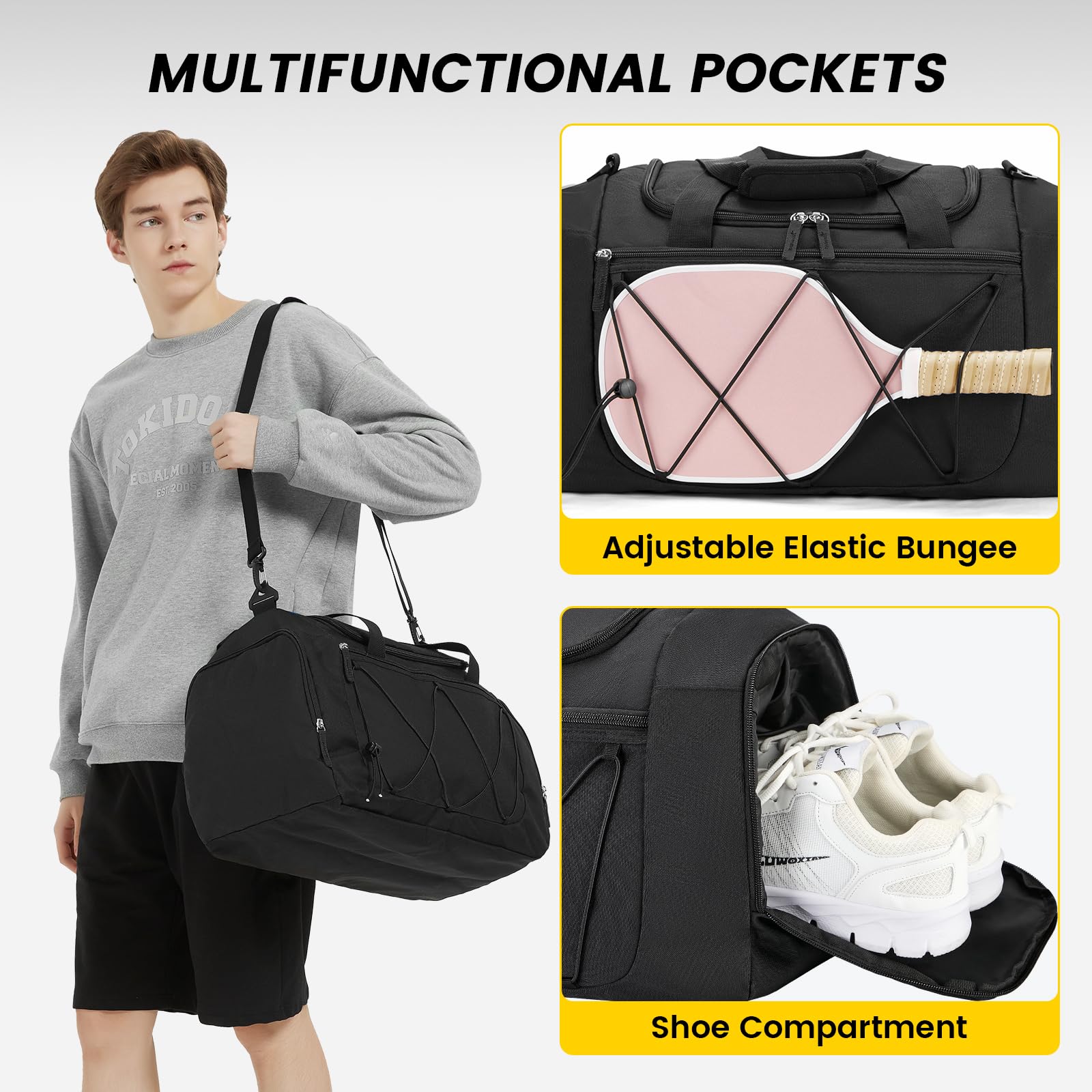 Foto 5 pulgar | Bolsa De Viaje Gym Bag Vorspack De 21 Pulgadas Para Hombre Con Compartimento Para Zapatos - Venta Internacional.