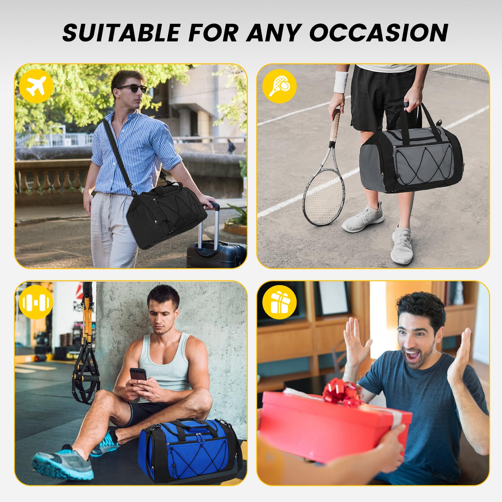 Foto 8 pulgar | Bolsa De Viaje Gym Bag Vorspack De 21 Pulgadas Para Hombre Con Compartimento Para Zapatos - Venta Internacional.
