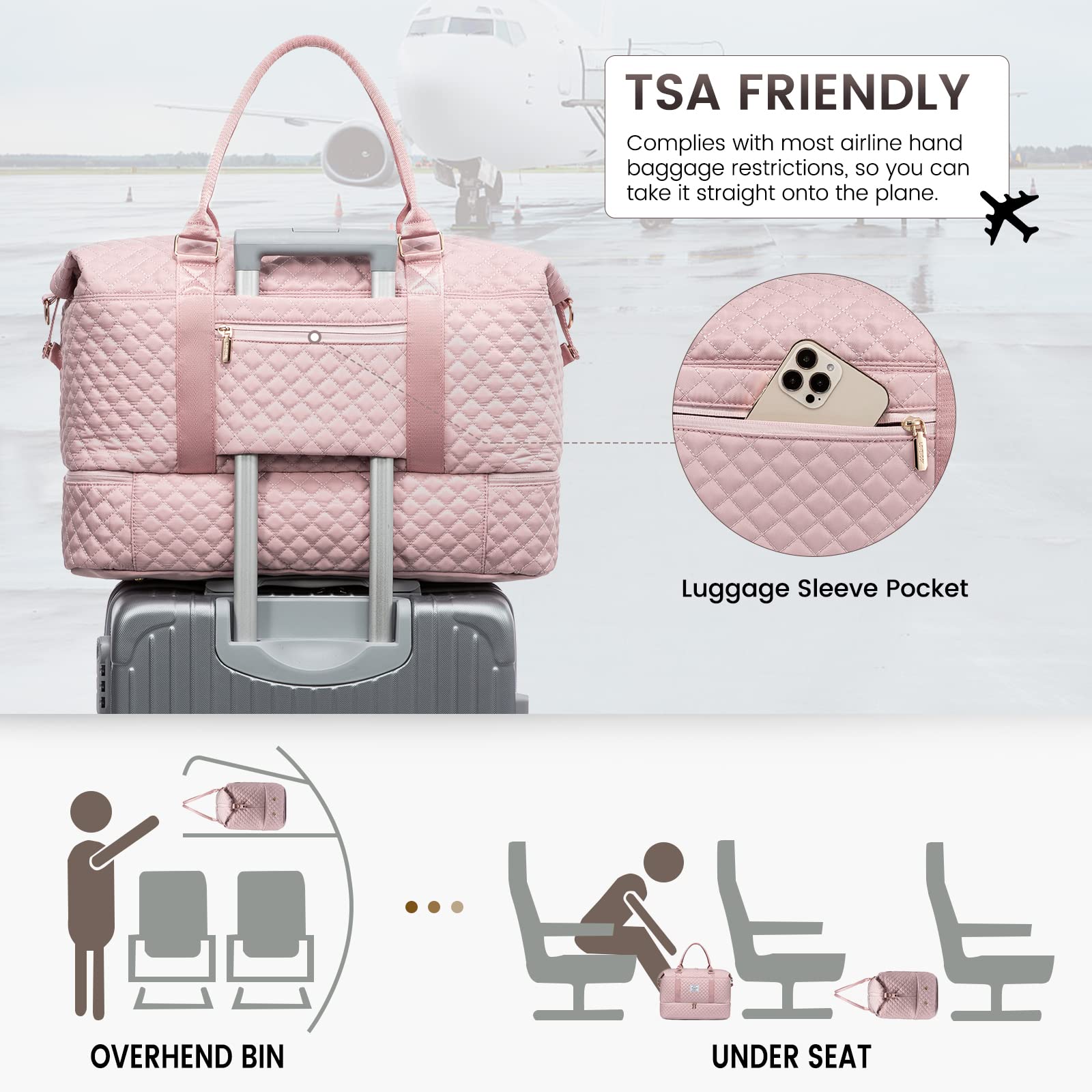 Foto 6 pulgar | Bolsa De Viaje Lovevook Para Mujer Con Compartimento Para Zapatos - Venta Internacional.