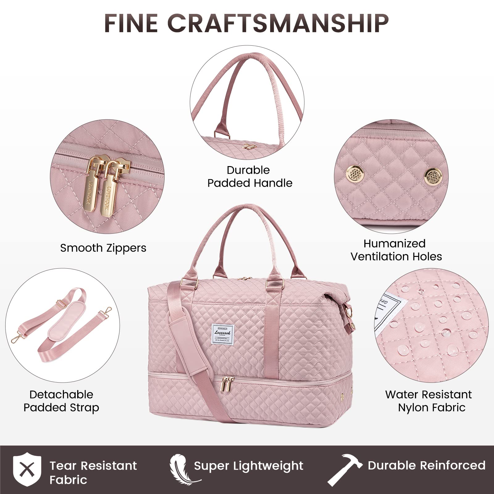 Foto 7 pulgar | Bolsa De Viaje Lovevook Para Mujer Con Compartimento Para Zapatos - Venta Internacional.