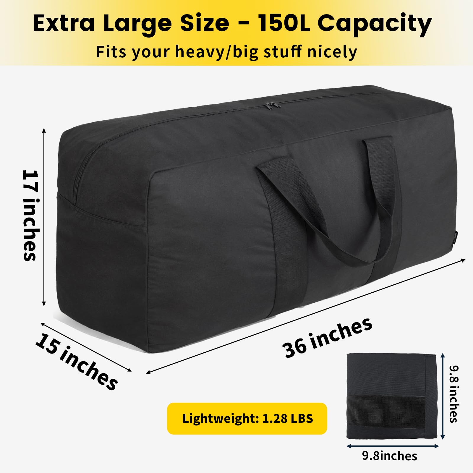 Foto 3 pulgar | Bolsa De Viaje Vorspack Extra Grande De 150 Litros, Color Negro - Venta Internacional.