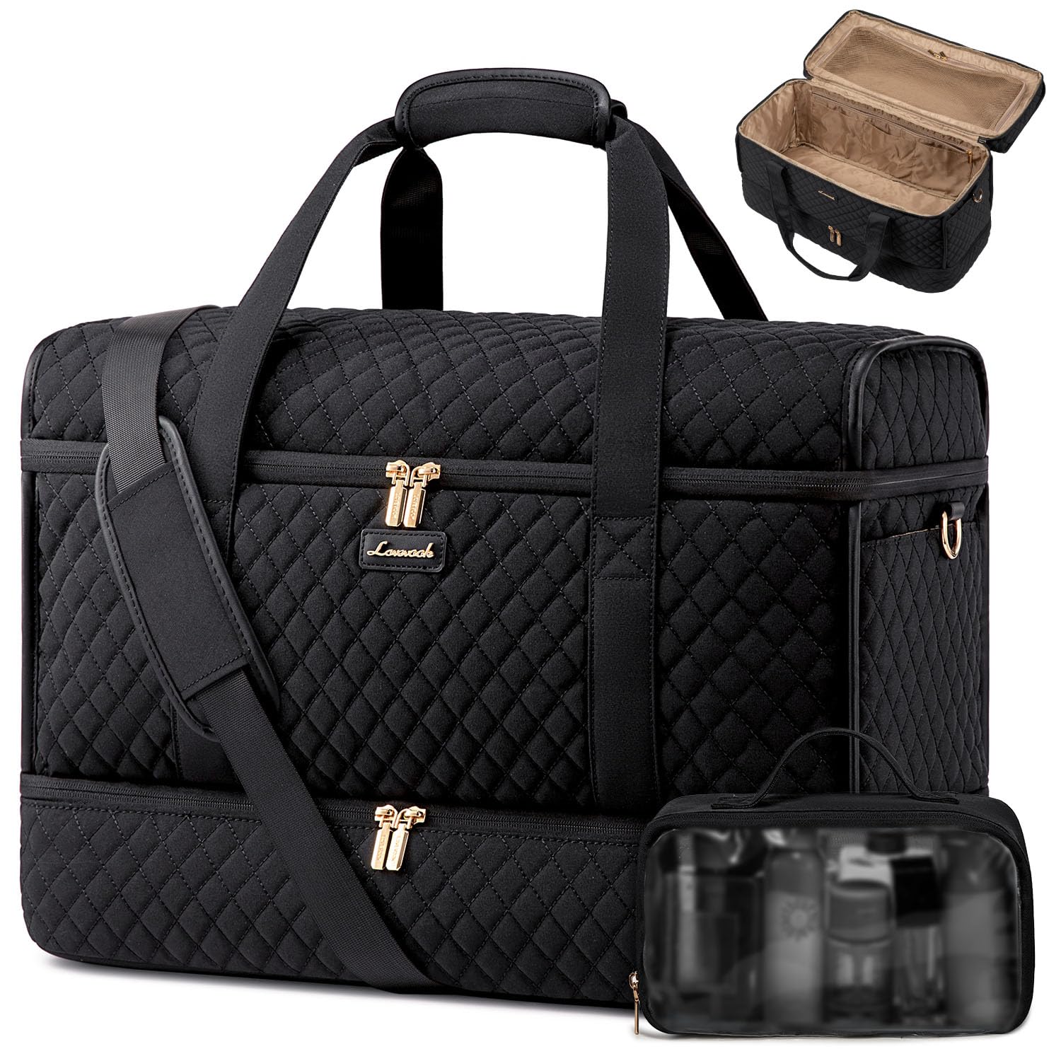 Foto 2 pulgar | Bolsa De Viaje Lovevook Grande Para Viajes De Fin De Semana, 50 Litros, Con Zapato, Negra - Venta Internacional.