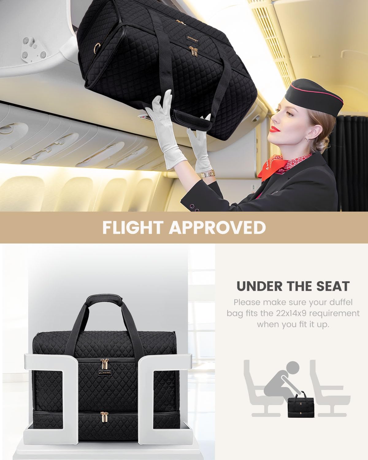 Foto 7 | Bolsa De Viaje Lovevook Grande Para Viajes De Fin De Semana, 50 Litros, Con Zapato, Negra - Venta Internacional.