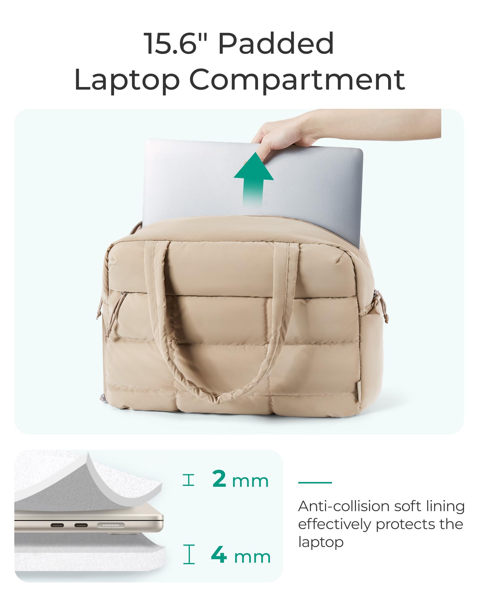 Foto 8 pulgar | Bolsa De Gimnasio Bagsmart Para Mujer Resistente Al Agua Weekender Camel - Venta Internacional.