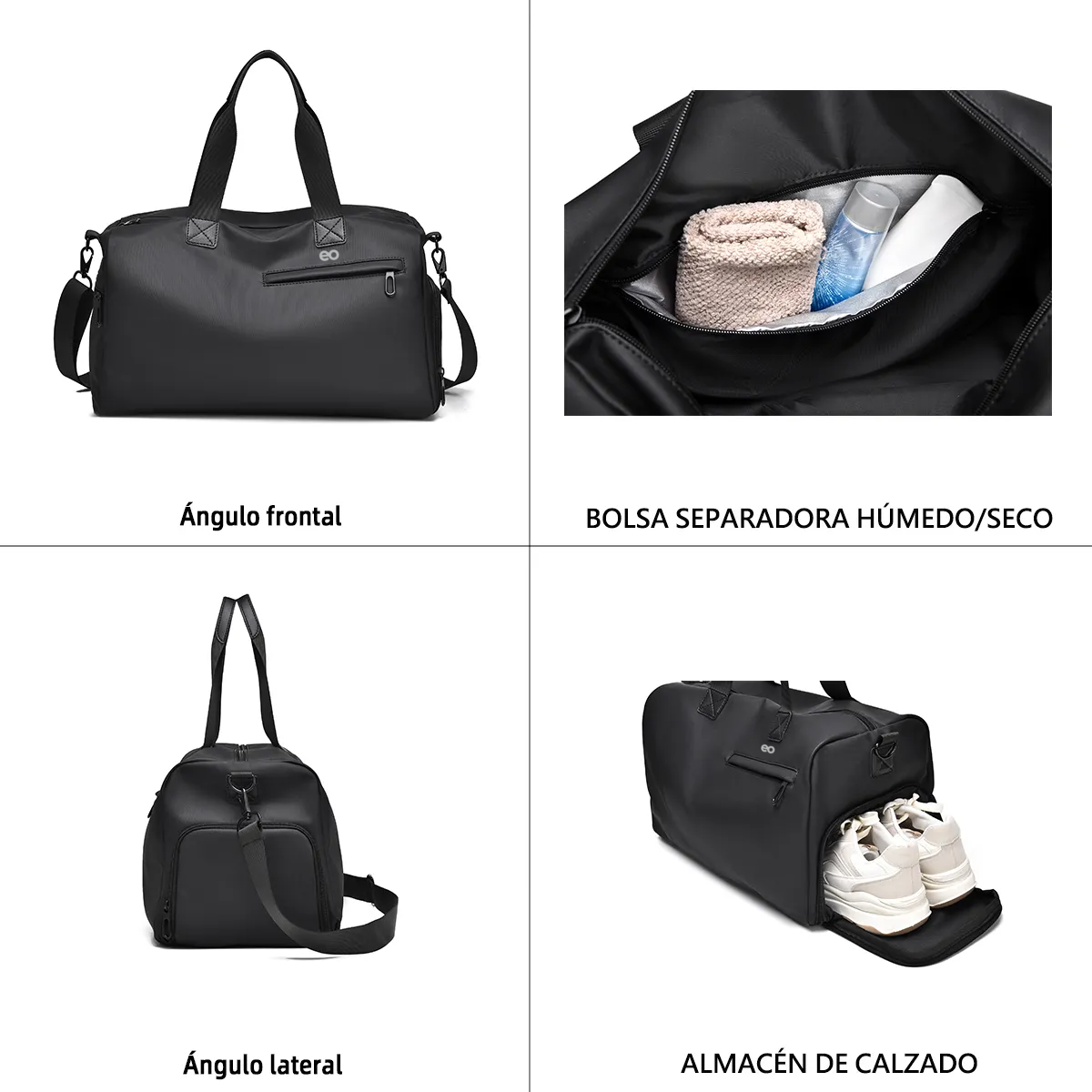 Foto 3 pulgar | Maleta Deportiva Bolsa Gym De Viaje Gran Mochila Eo Safe Imports Esi-20047 Negro