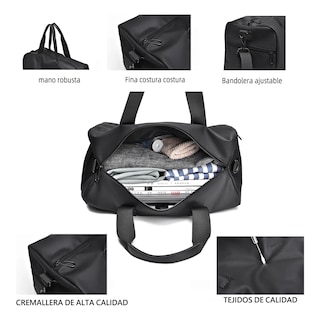 Foto 4 | Maleta Deportiva Bolsa Gym De Viaje Gran Mochila Eo Safe Imports Esi-20047 Negro