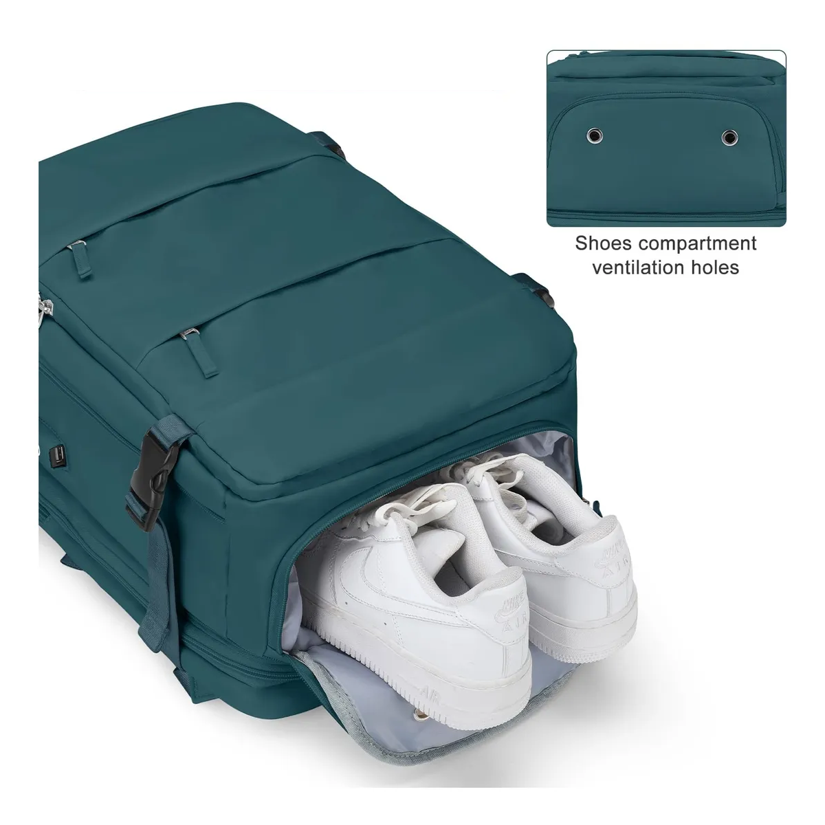 Foto 5 pulgar | Mochila De Viaje Avión Aprobado Impermeable Multifuncional Eo Safe Imports Esi-20043 Verde