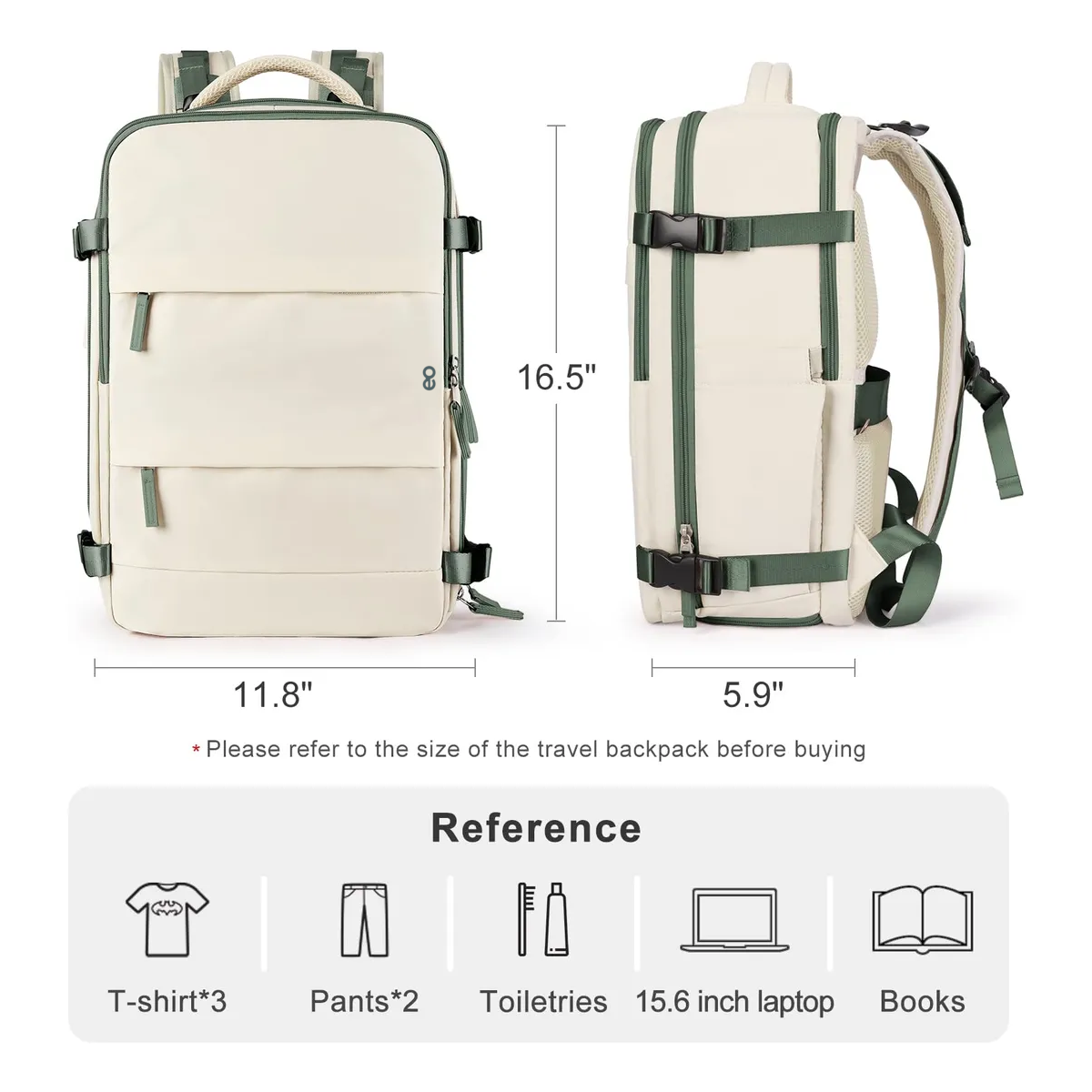 Foto 4 pulgar | Mochila De Viaje V2 Avión Aprobado Impermeable Multifuncional Eo Safe Imports Esi-20044 Beige