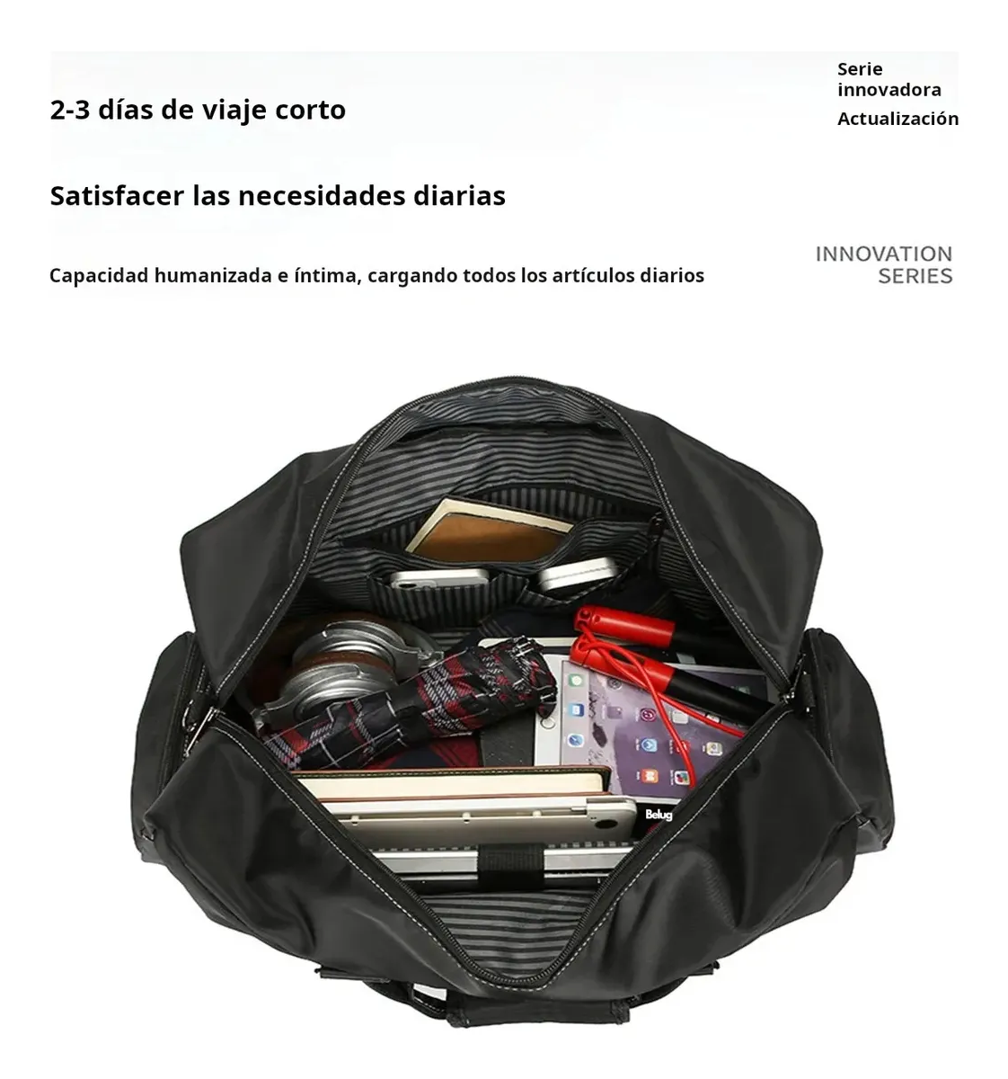 Foto 5 pulgar | Maleta Belug  Deportiva Impermeable Bolsillos Negro