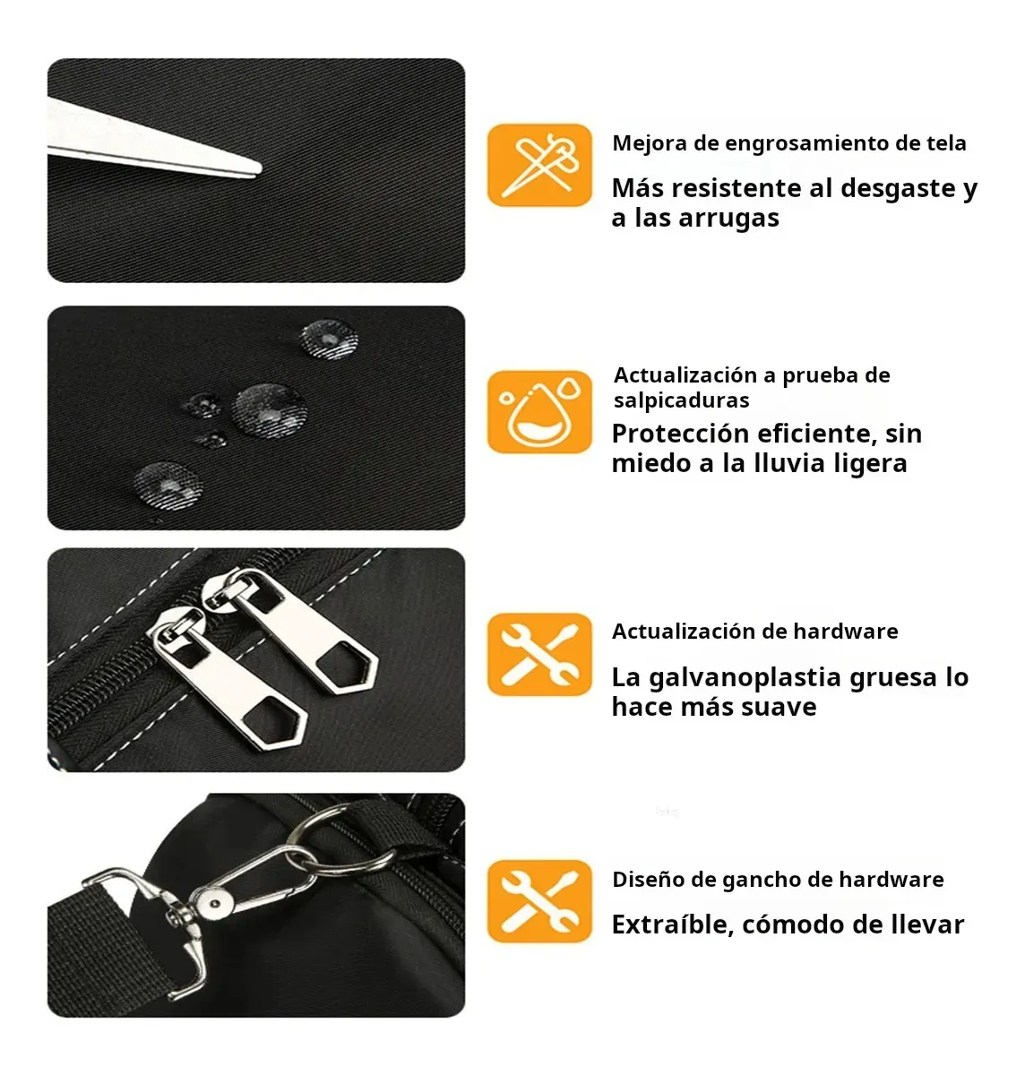 Foto 6 pulgar | Maleta Belug  Deportiva Impermeable Bolsillos Negro