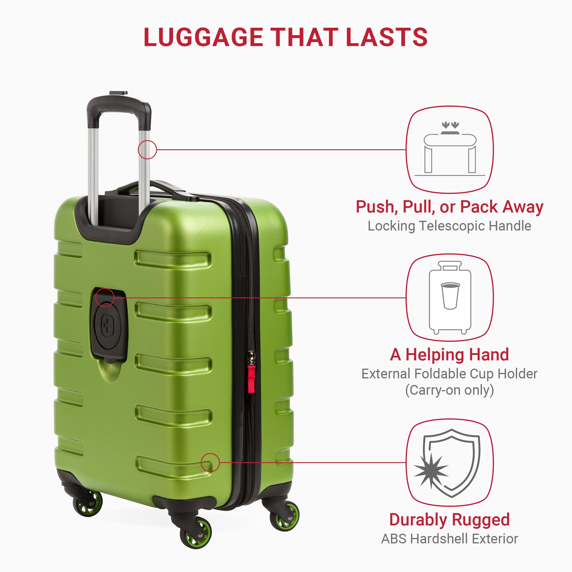 Foto 2 | Equipaje Swissgear 7366 Hardside Ampliable  Verde  19 Pulgadas - Venta Internacional.