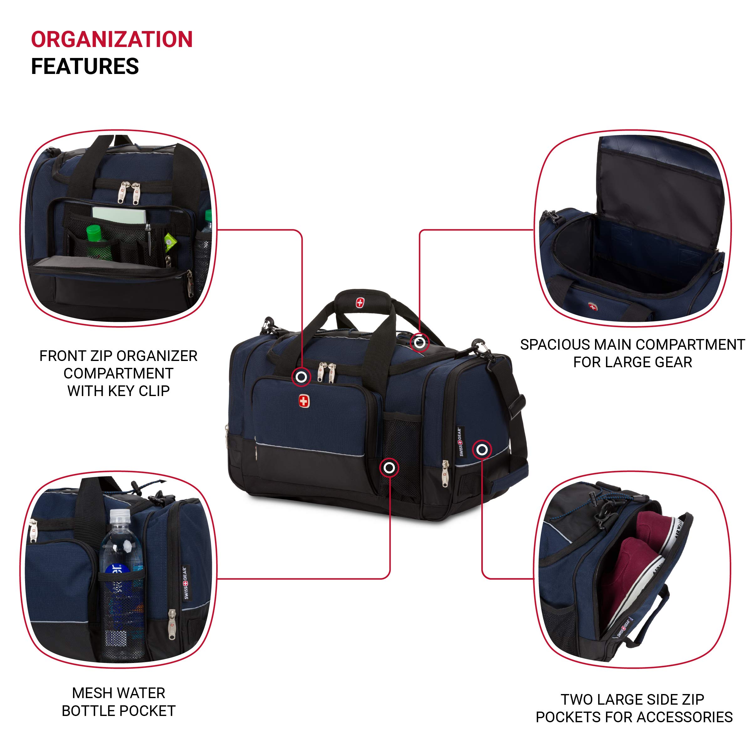 Foto 3 | Bolsa De Viaje Swissgear Apex Travel Azul Marino/negro De 20 Pulgadas - Venta Internacional.