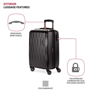Foto 3 | Equipaje Swissgear 7272 Energie Con Superficie Rígida Expandible De 30 Pulgadas Color Negro - Venta Internacional.