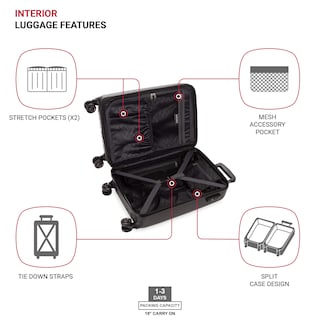 Foto 4 | Equipaje Swissgear 7272 Energie Con Superficie Rígida Expandible De 30 Pulgadas Color Negro - Venta Internacional.