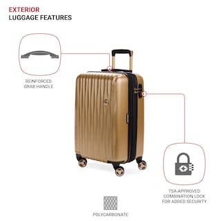 Foto 3 | Equipaje De Mano Swissgear 7272 Energie De 19 Pulgadas Con Spinner Gold - Venta Internacional.
