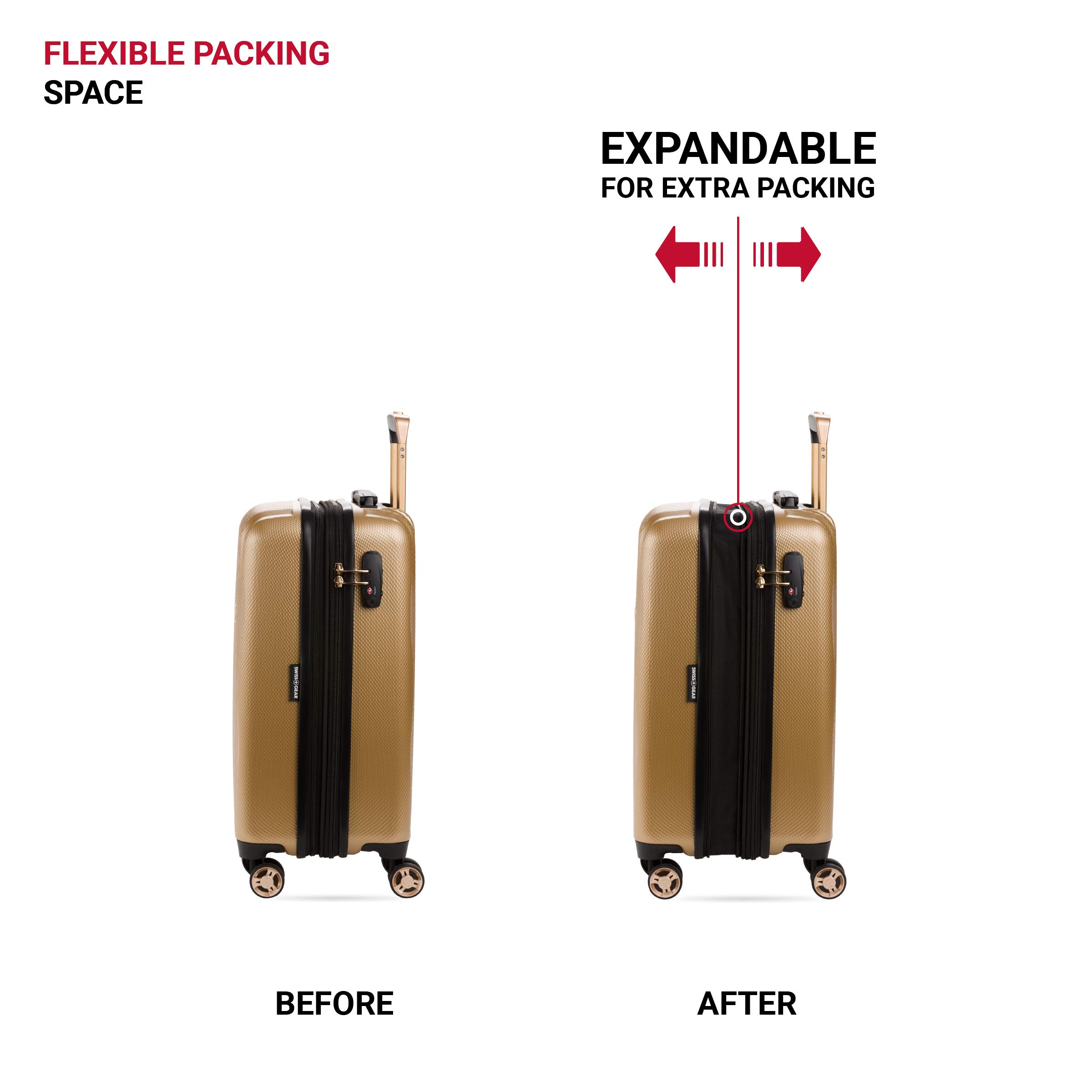 Foto 5 | Equipaje De Mano Swissgear 7272 Energie De 19 Pulgadas Con Spinner Gold - Venta Internacional.