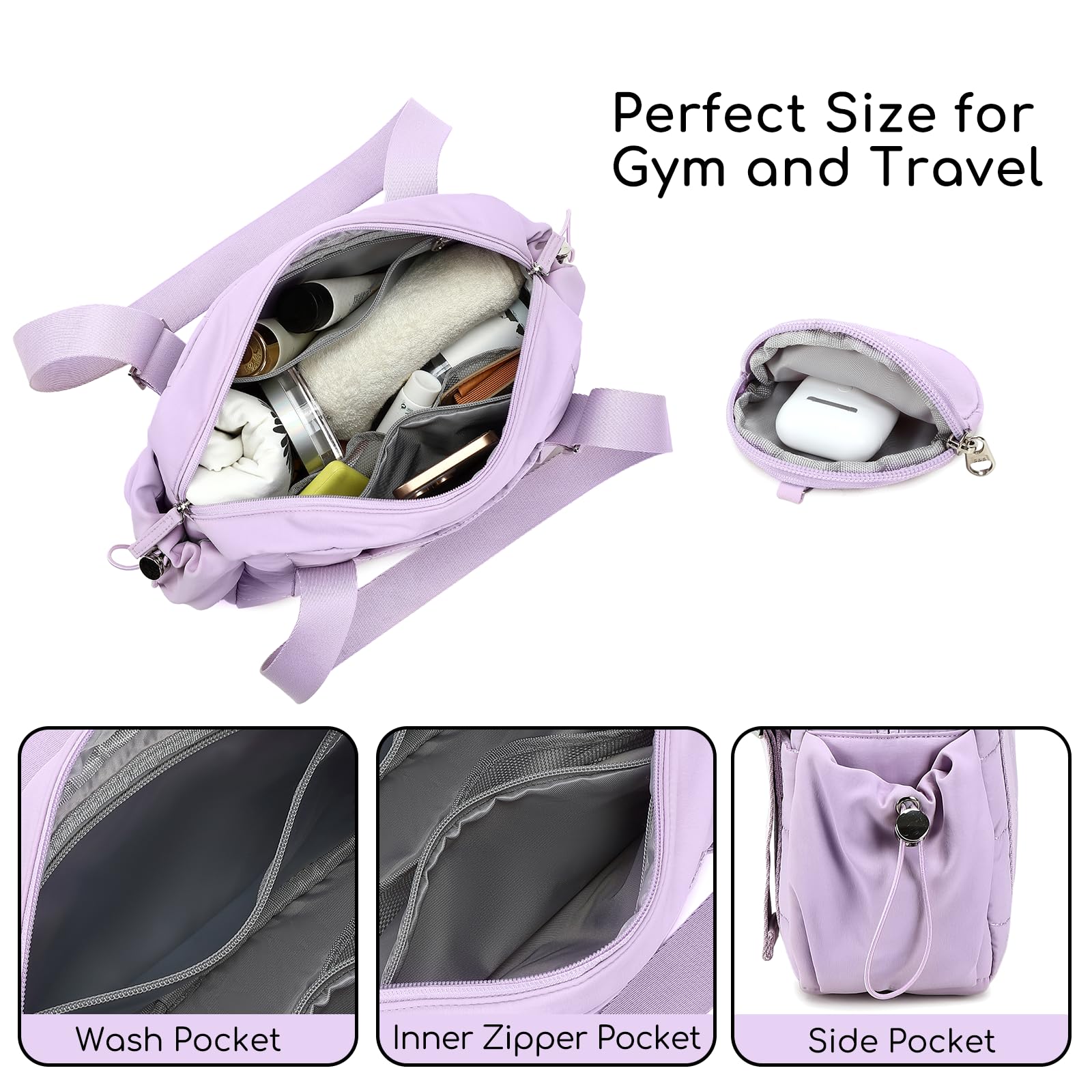 Foto 5 | Minibolsa De Gimnasio Camtop Para Mujer  Acolchada Y Acolchada  Color Morado - Venta Internacional.