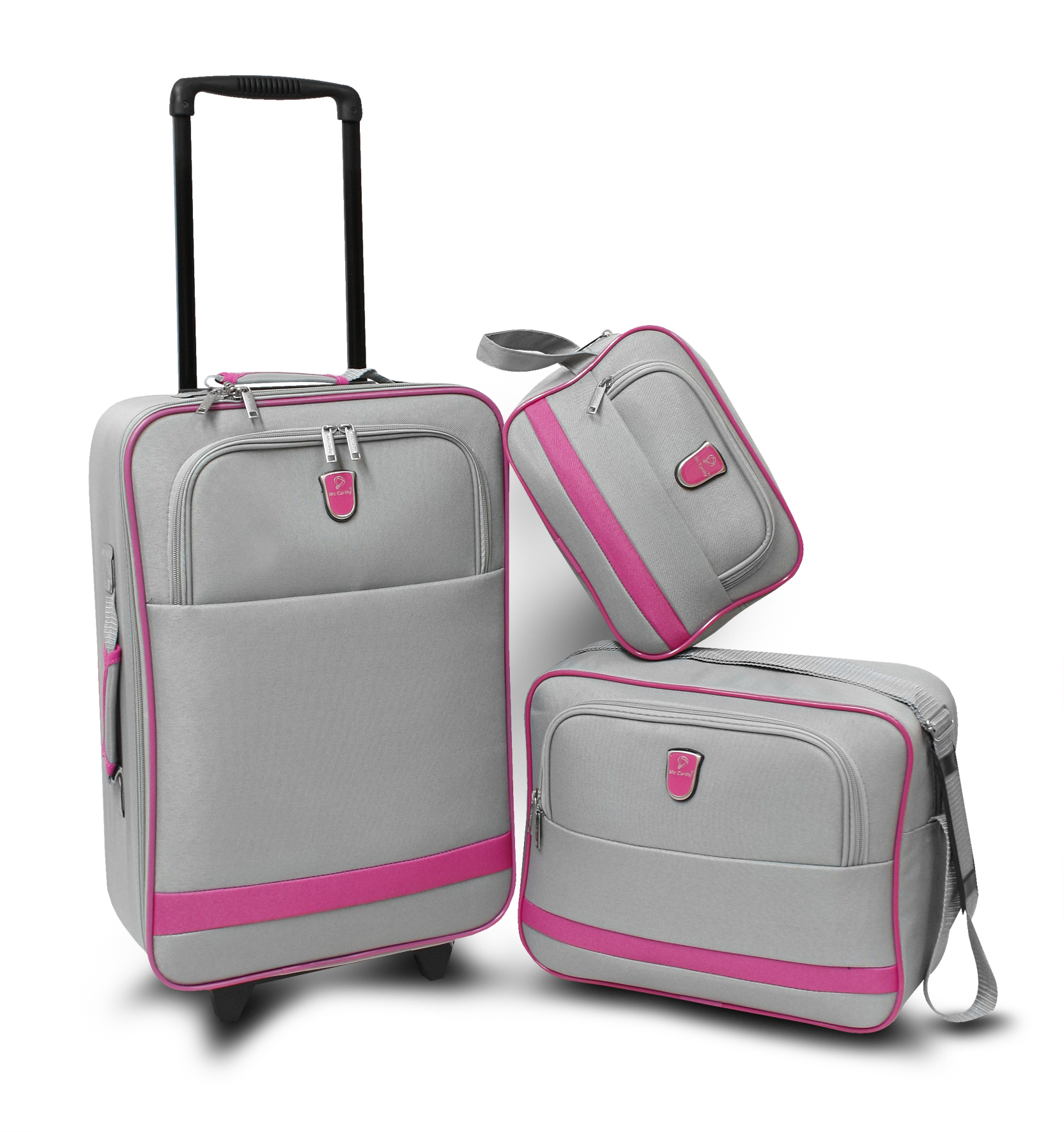 Set De Viaje 3 Piezas Mccarthy Set-3 Gris/rosa