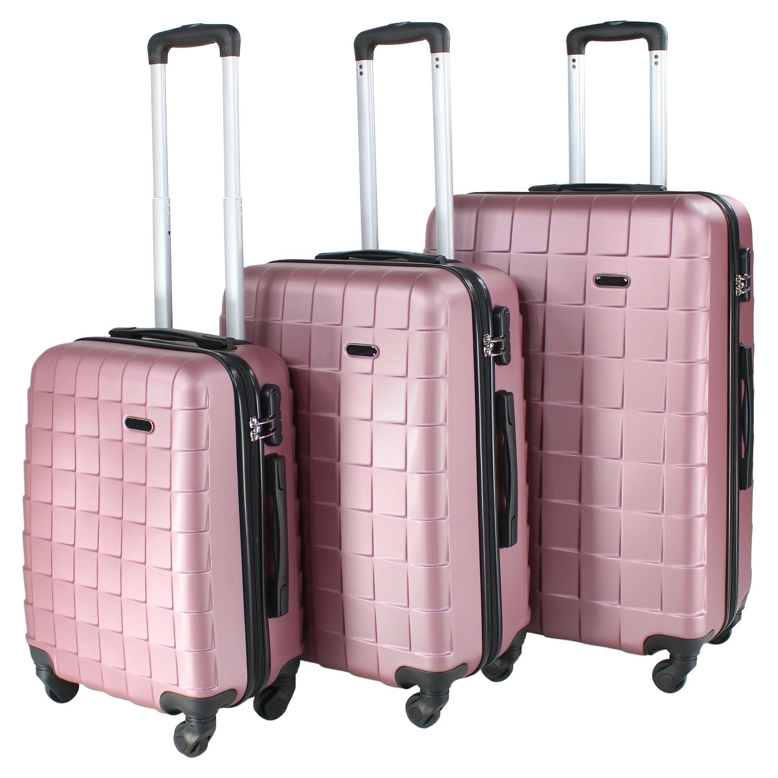 Set Maletas Rack & Pack color Rosa con 4 Ruedas 360° 3 Piezas