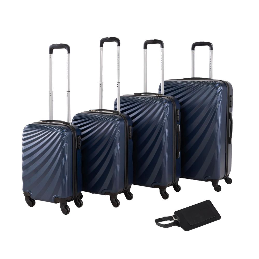Foto 2 pulgar | Set De 4 Maletas Para Viaje Con Ruedas Rigidas Alta Calidad Azul