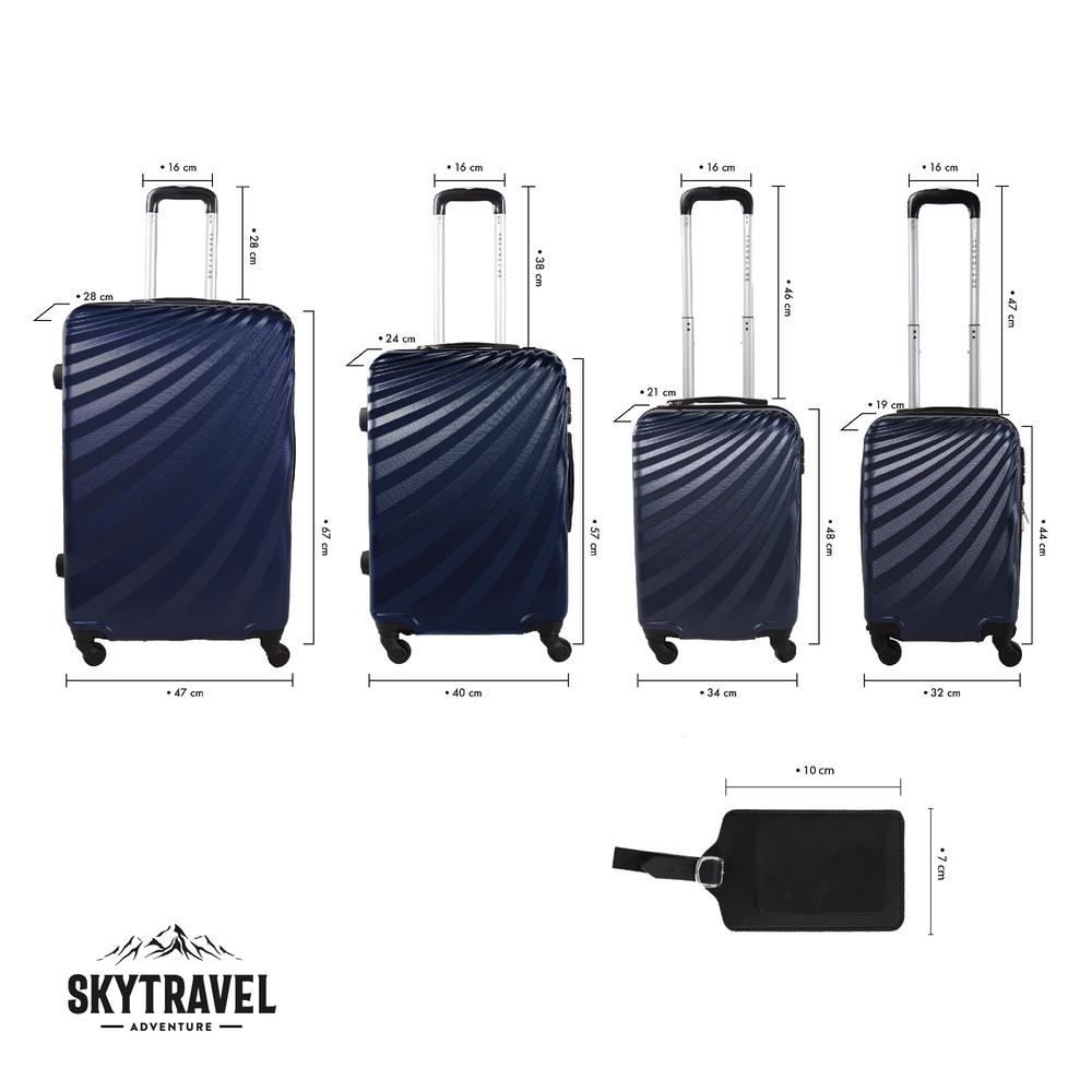 Foto 4 pulgar | Set De 4 Maletas Para Viaje Con Ruedas Rigidas Alta Calidad Azul