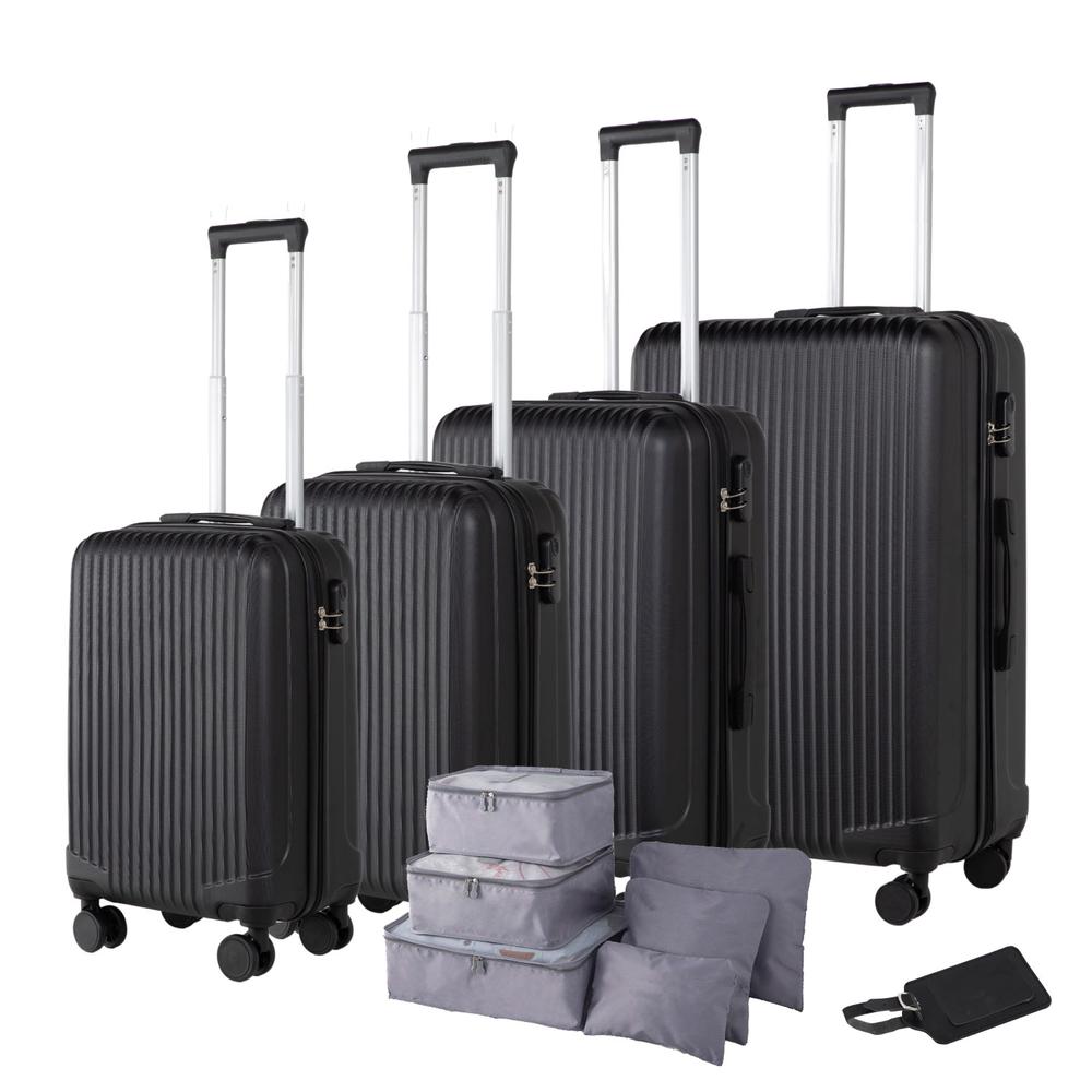Foto 2 pulgar | Set Maletas De Viaje Con Ruedas 4 Pzs Premium Policarbonato Negro