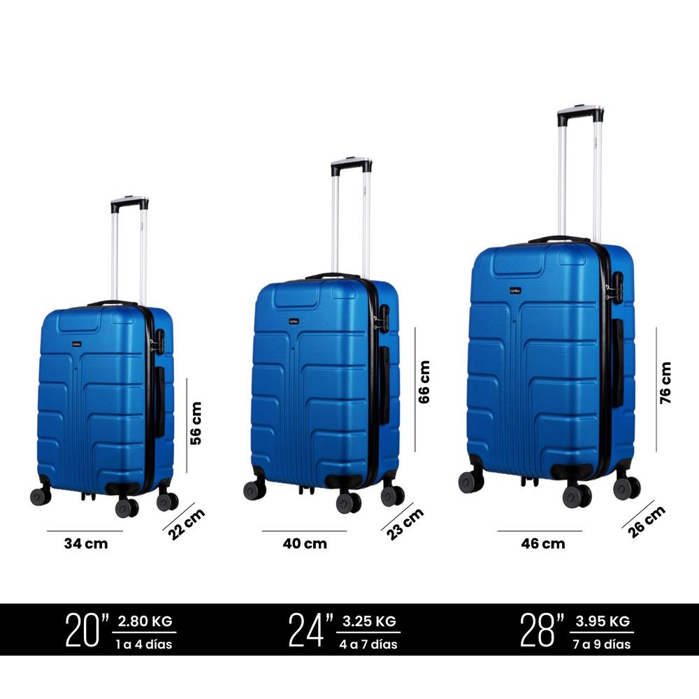 Foto 3 | Juego de 3 Maletas Rígidas Azul Rümbo + 6 Bolsas de Viaje