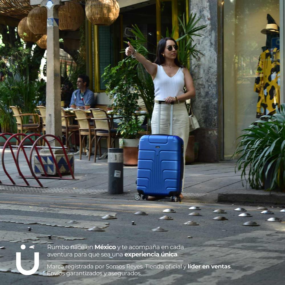 Foto 8 pulgar | Juego de 3 Maletas Rígidas Azul Rümbo + 6 Bolsas de Viaje