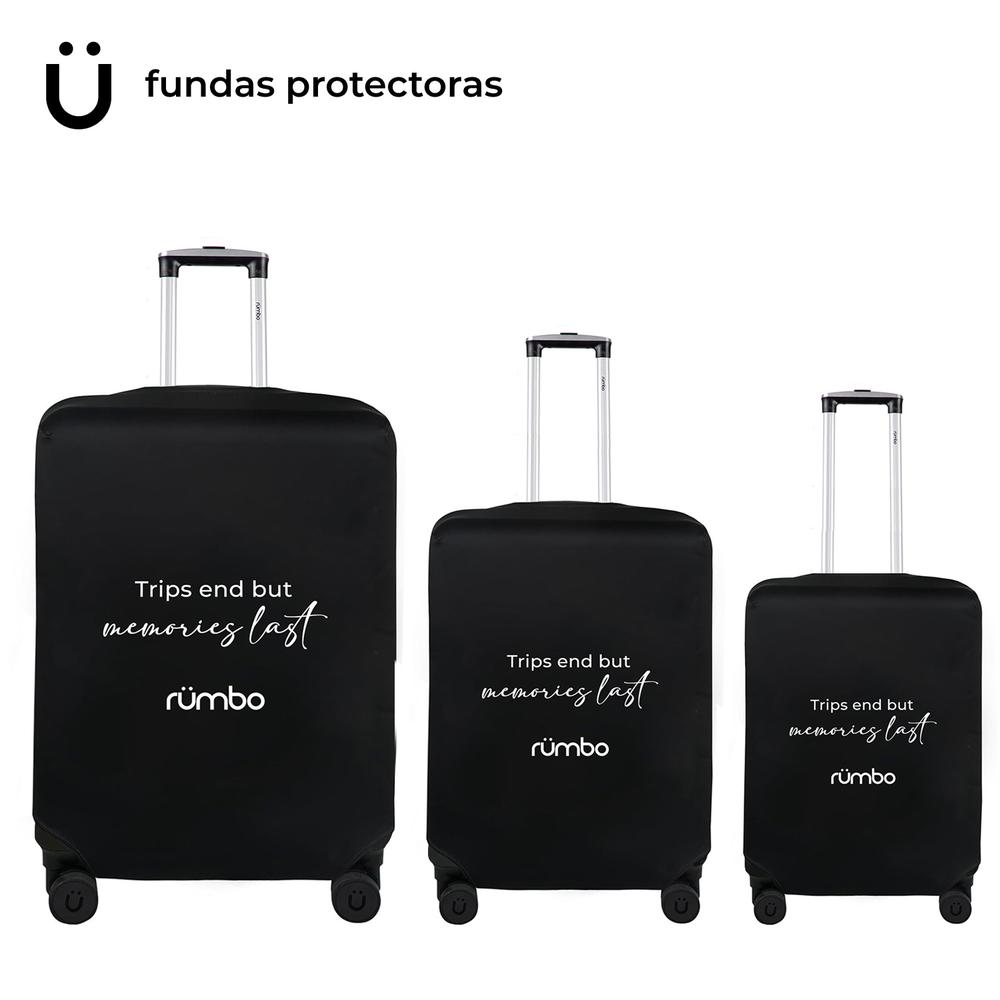 Foto 9 pulgar | Juego de 3 Maletas Rígidas Azul Rümbo + 6 Bolsas de Viaje