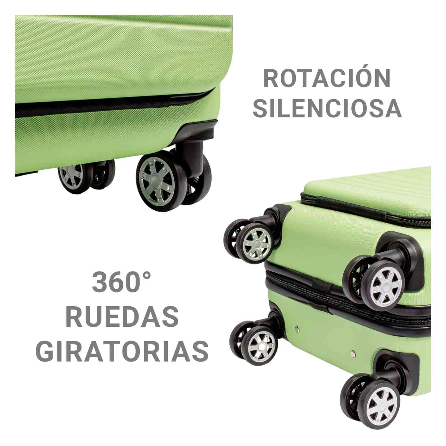 Foto 7 pulgar | Maletas 21"  y 18" Viaje 4 Ruedas 360° Doble Llanta verde 2 Piezas