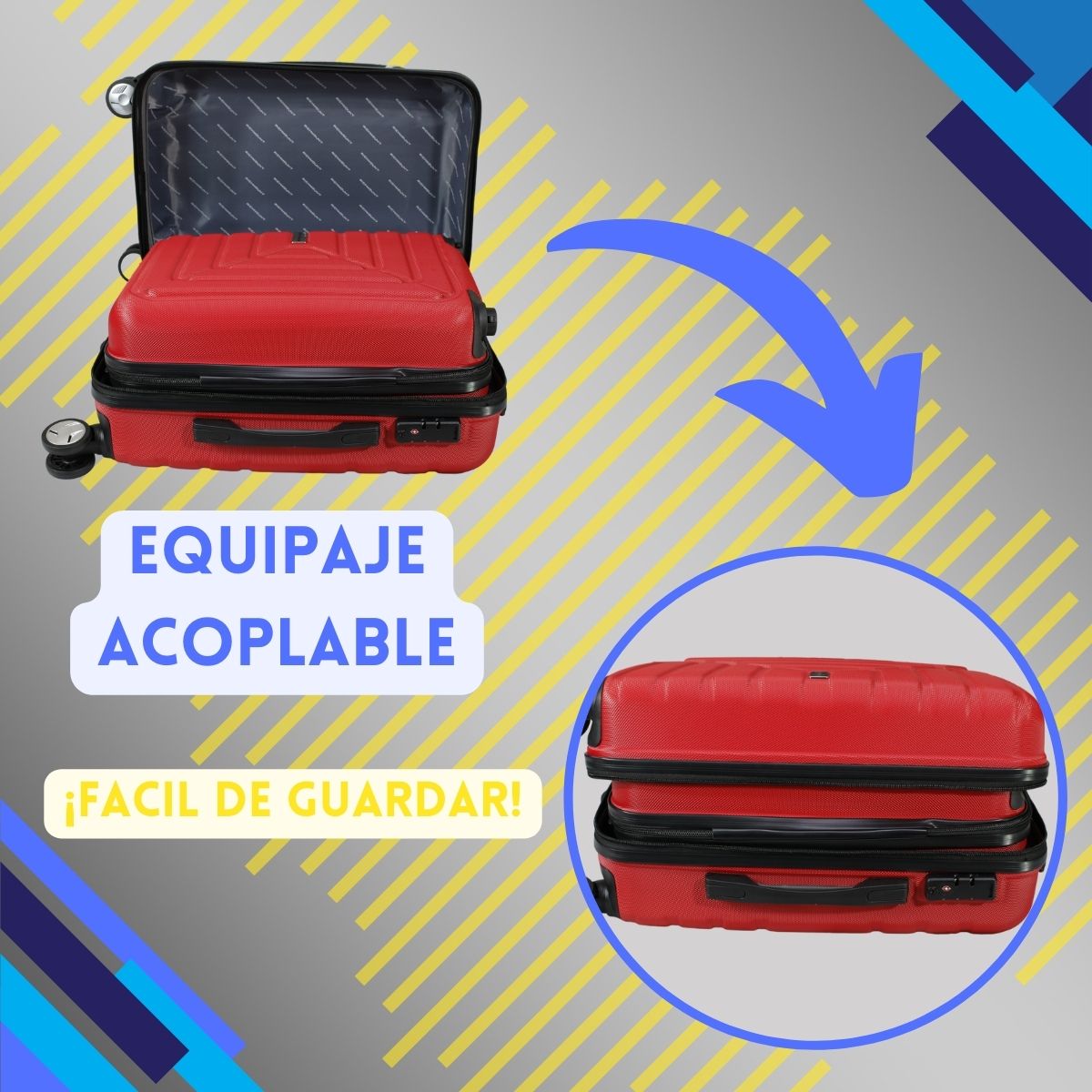 Foto 4 | Juego De 2 Maletas Richmount Sailer 18'' Y 20'' Color Rojo