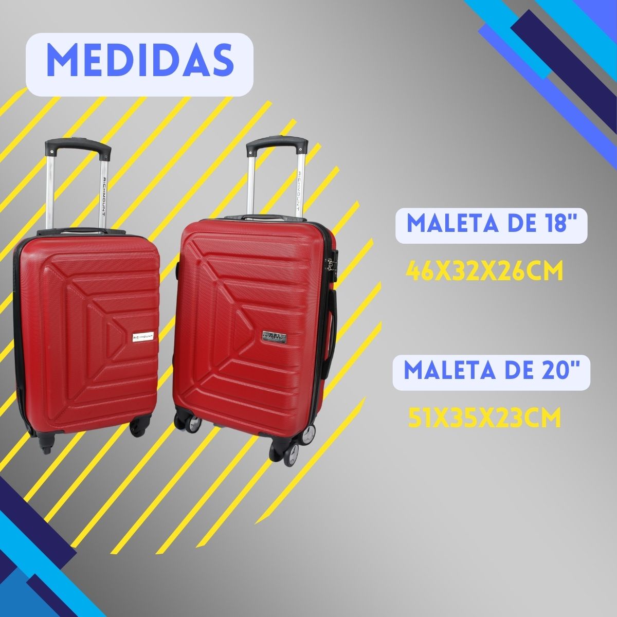 Foto 5 | Juego De 2 Maletas Richmount Sailer 18'' Y 20'' Color Rojo