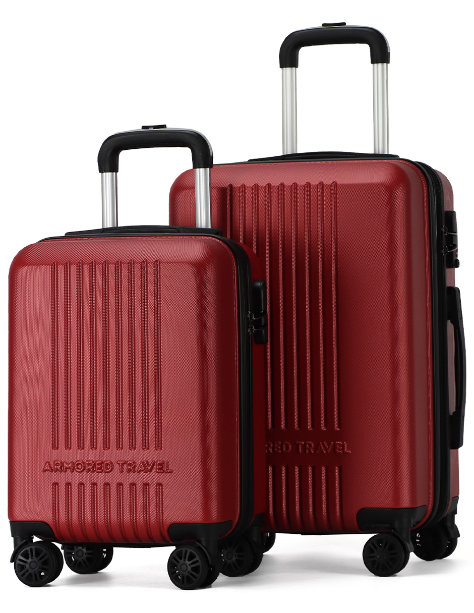 Foto 2 pulgar | Set De Maletas De Mano Carry-on  2-pack 20” + 16” Y Candado Tsa Lock Gran-rojo Armored Travel