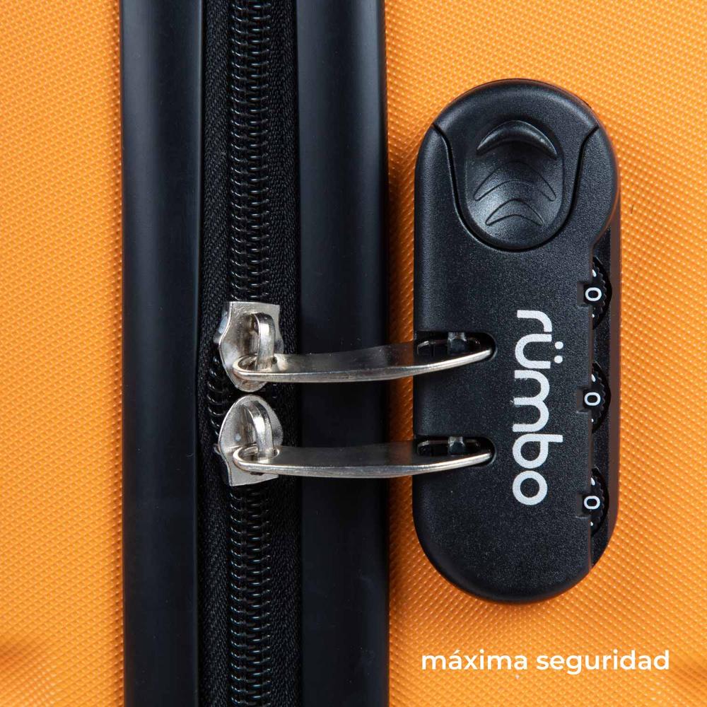 Foto 5 pulgar | Juego 3 Maletas De Viaje Rígidas Ruedas 360 Bolsas De Viaje Naranja